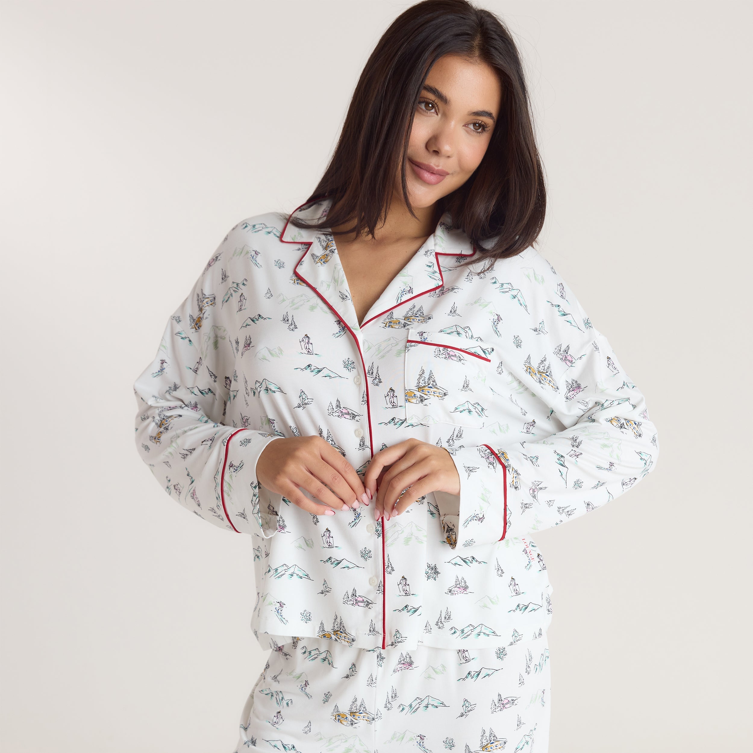 Alpine Dreams Pyjama Shirt | Alpine Dreams Pyjama Shirt - Ski Print