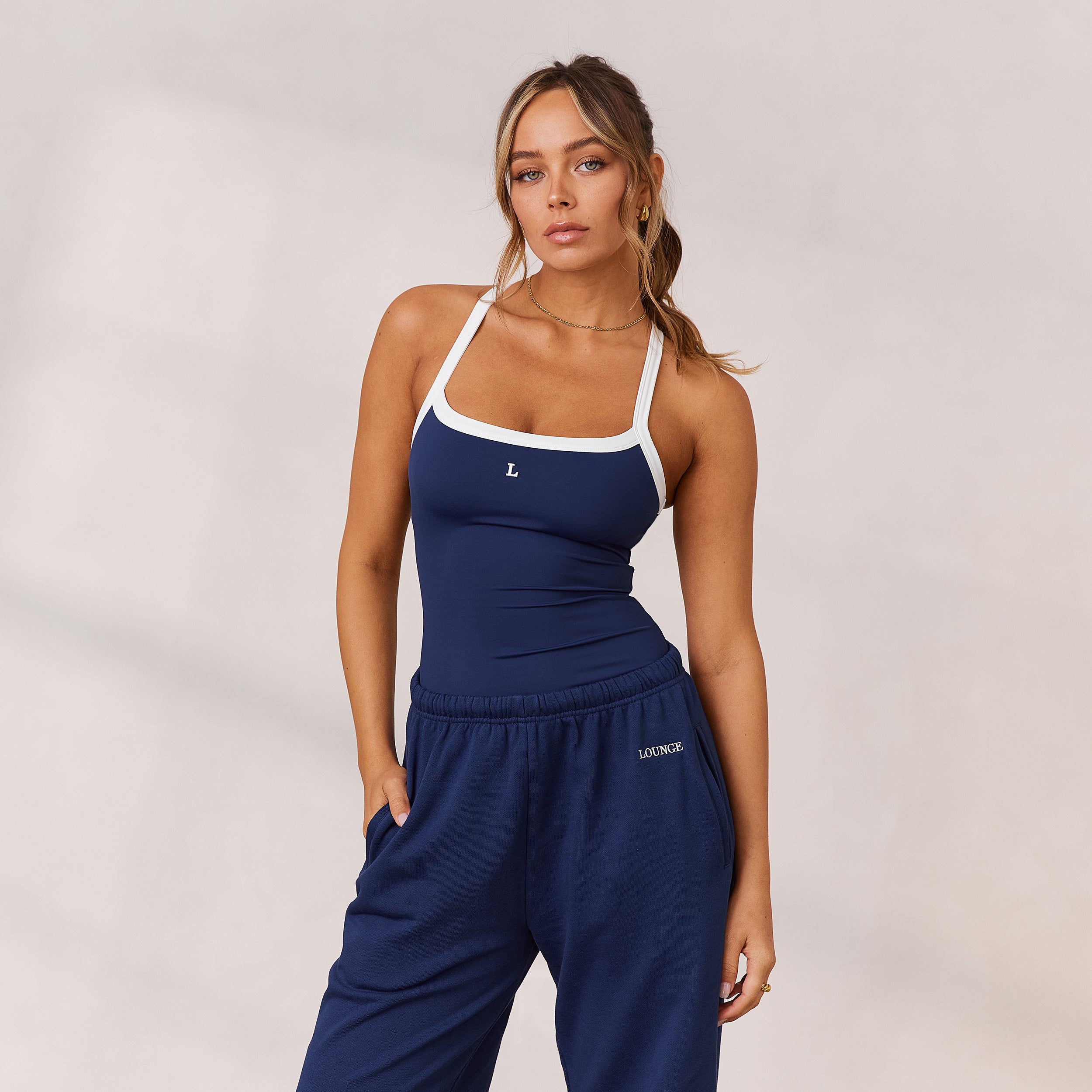 Varsity Racerback Cami Top Navy Lounge Underwear