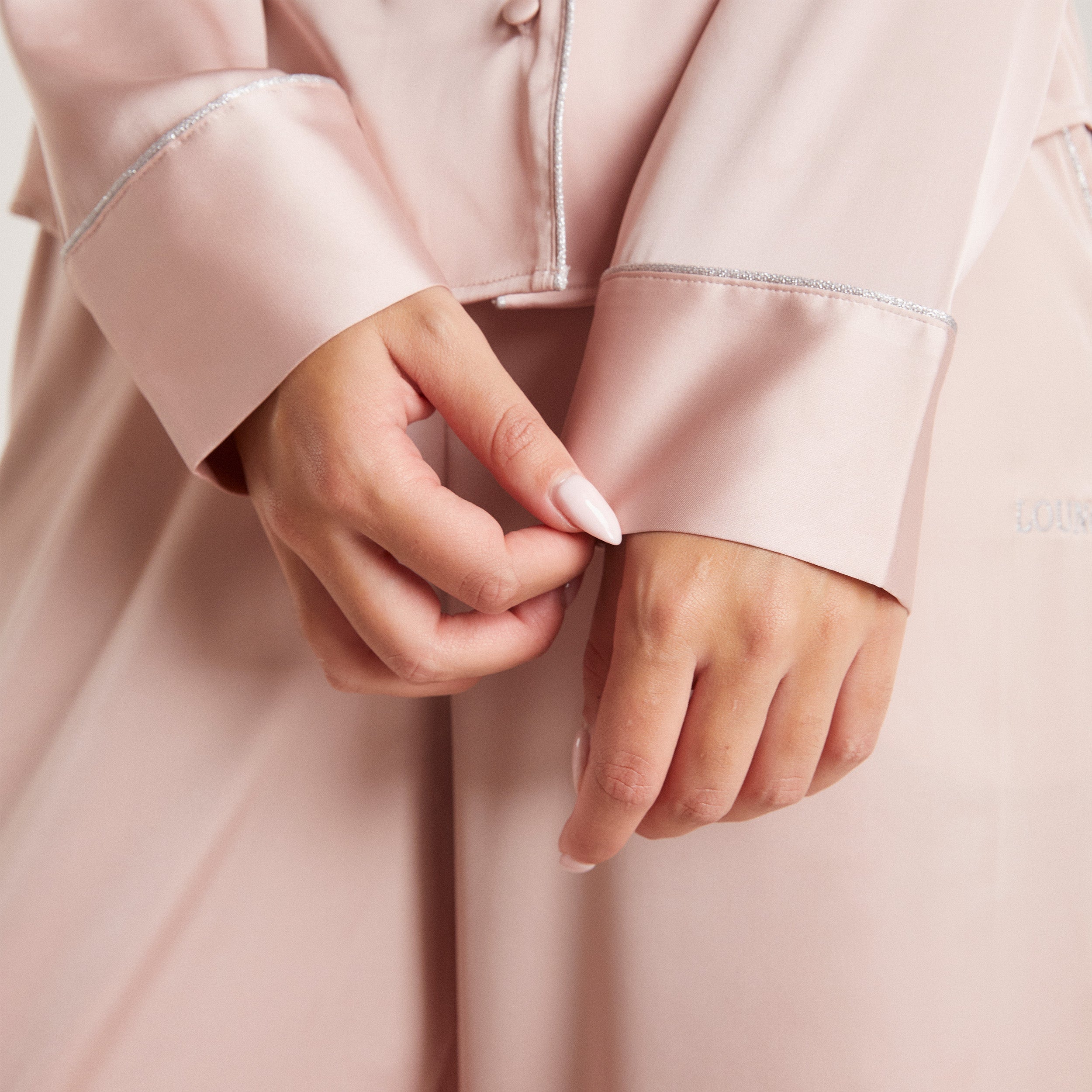 Sparkle Satin Pyjama Shirt  | Sparkle Satin Pyjama Shirt - Blush