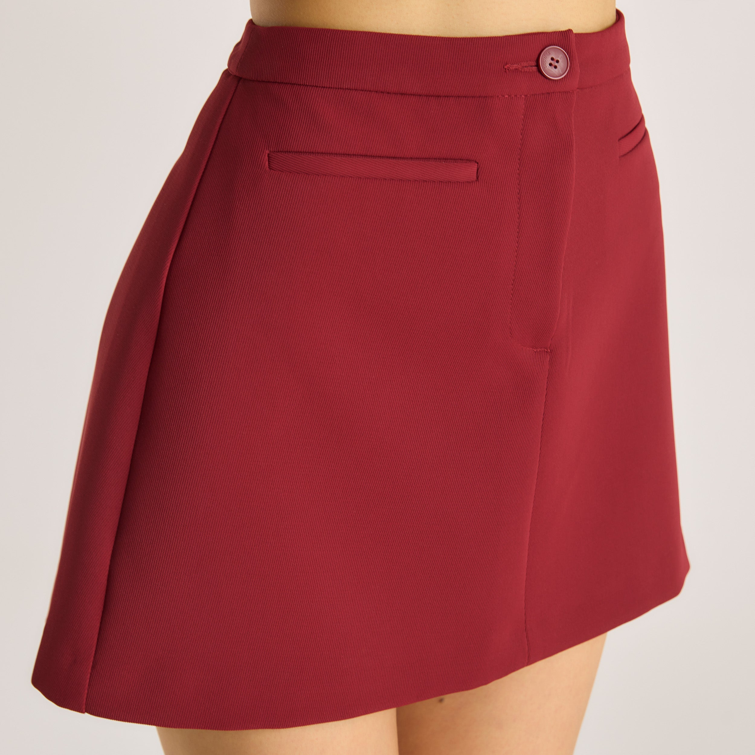 Structured Skirt  | Structured Skirt - Wine