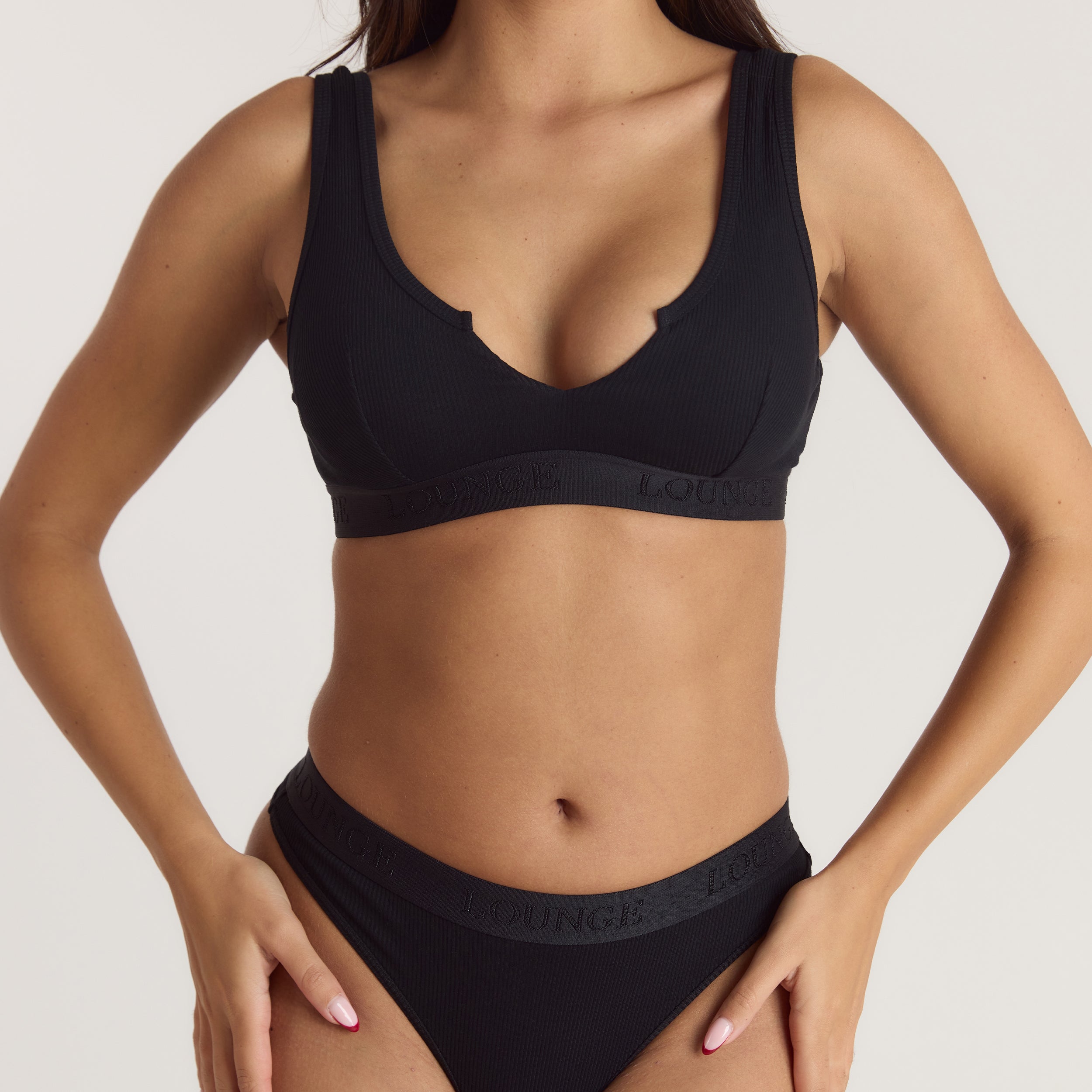 Soft Ribbed Push-Up Bralette | Soft Ribbed Push-Up Bralette - Black