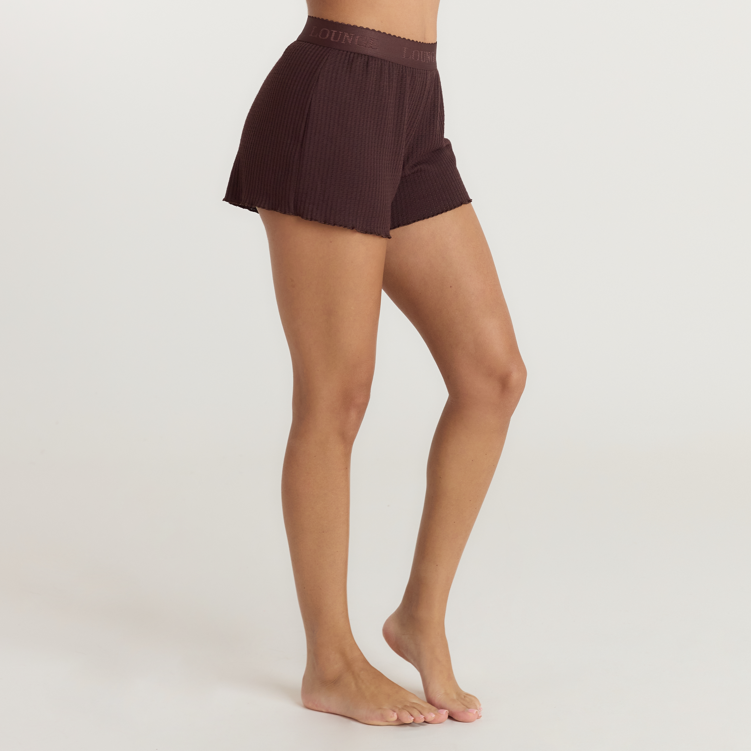 Soft Waffle Pyjama Shorts | Soft Waffle Pyjama Shorts - Dark Chocolate