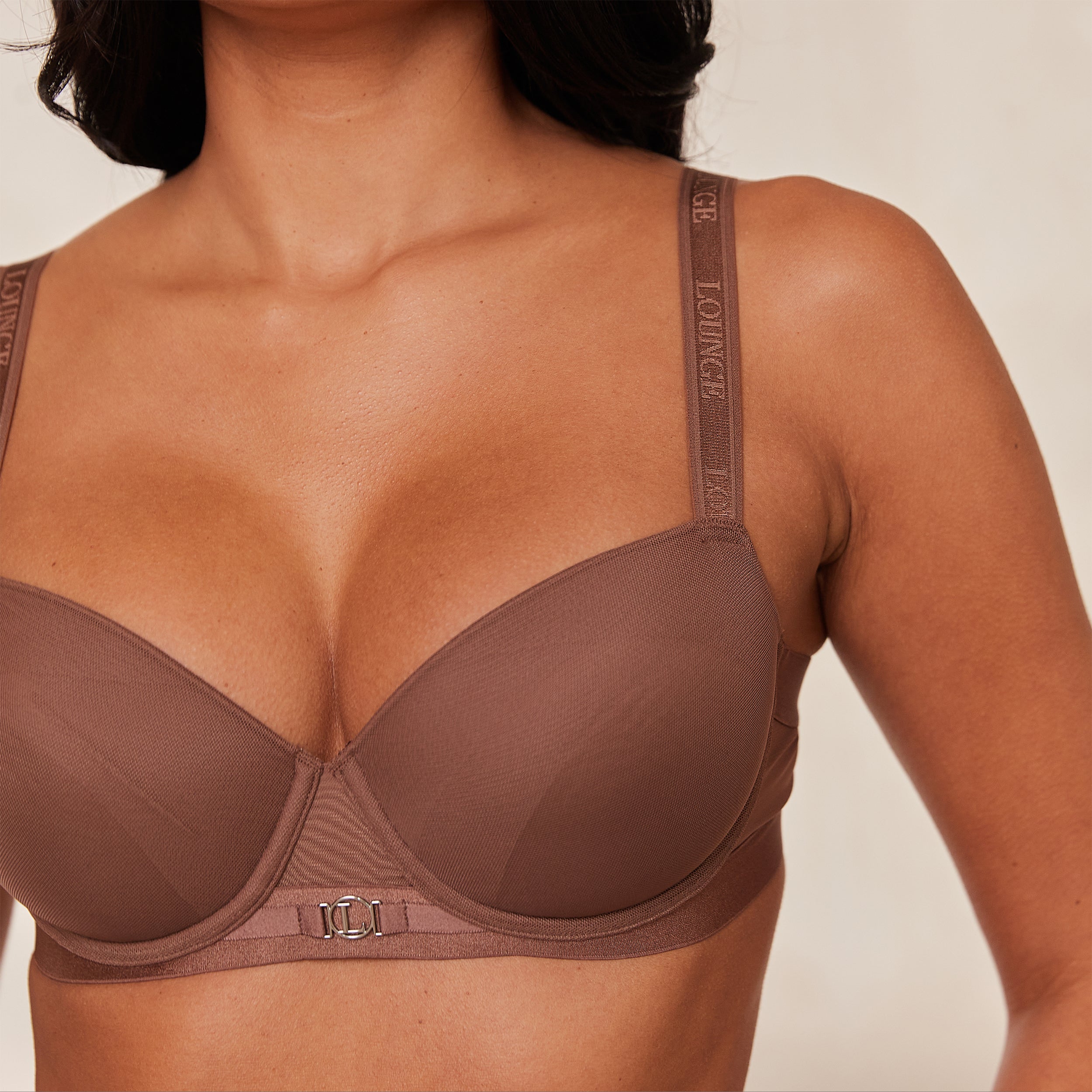 Smooth Mesh T-shirt Bra | Muriel, 34D/S (Thong)