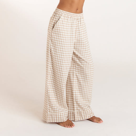 Gingham Pyjama Bottoms - Beige