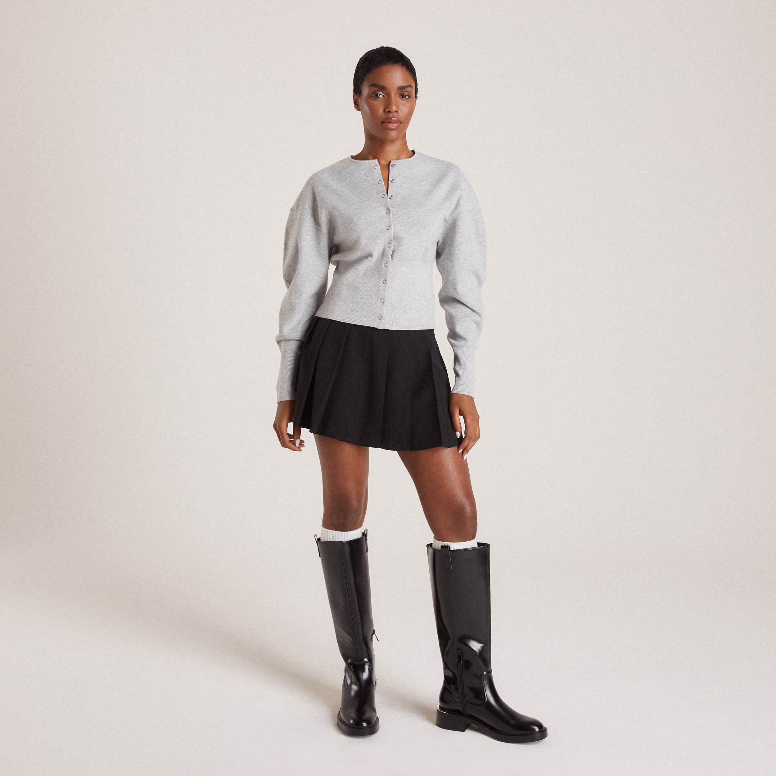 Fitted Cardigan | Fitted Cardigan - Light Grey