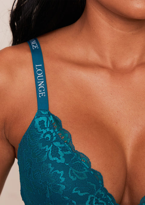 Triangle bra with turquoise lace Gigi