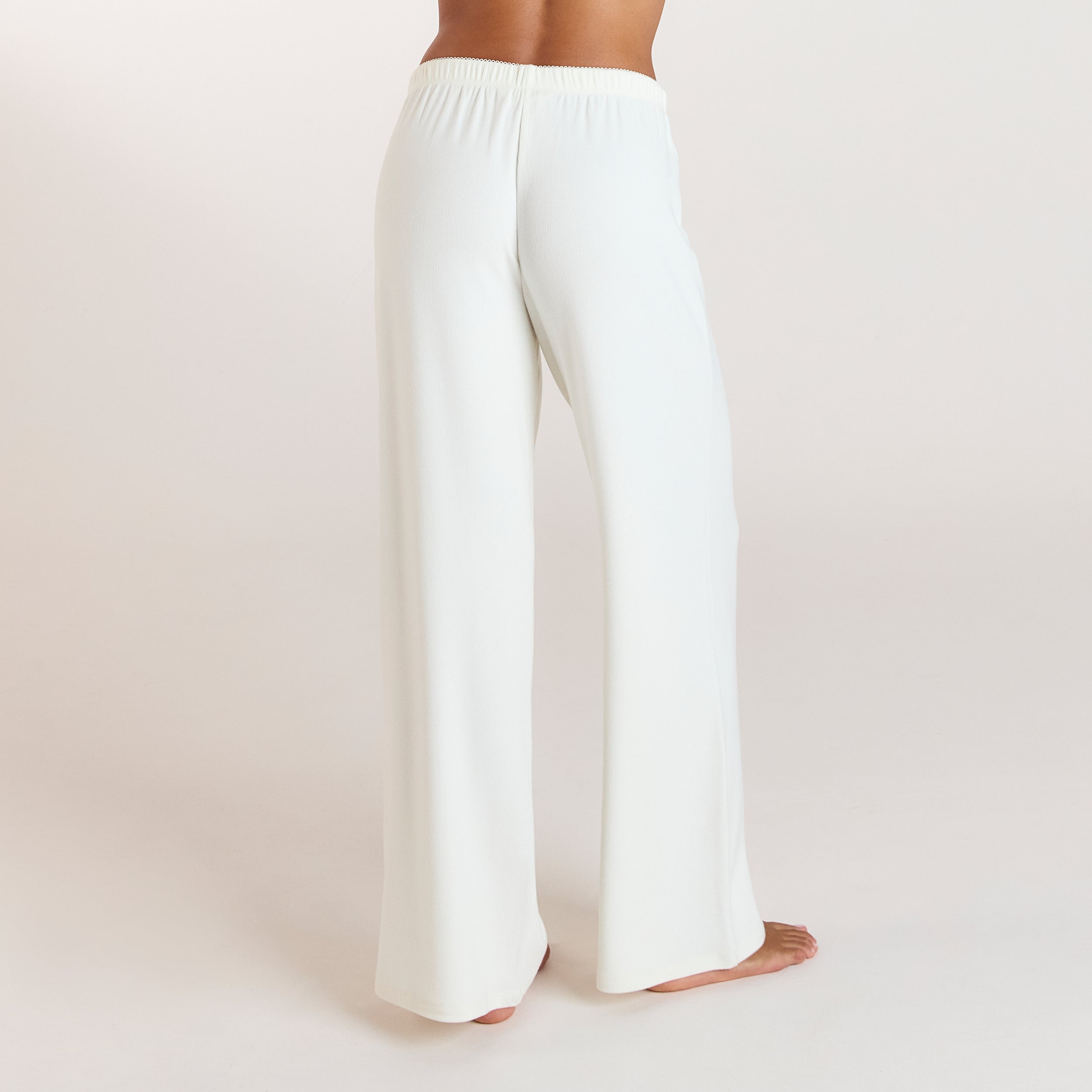 Ribbed Pyjama Bottoms | Ribbed Pyjama Bottoms - Cream