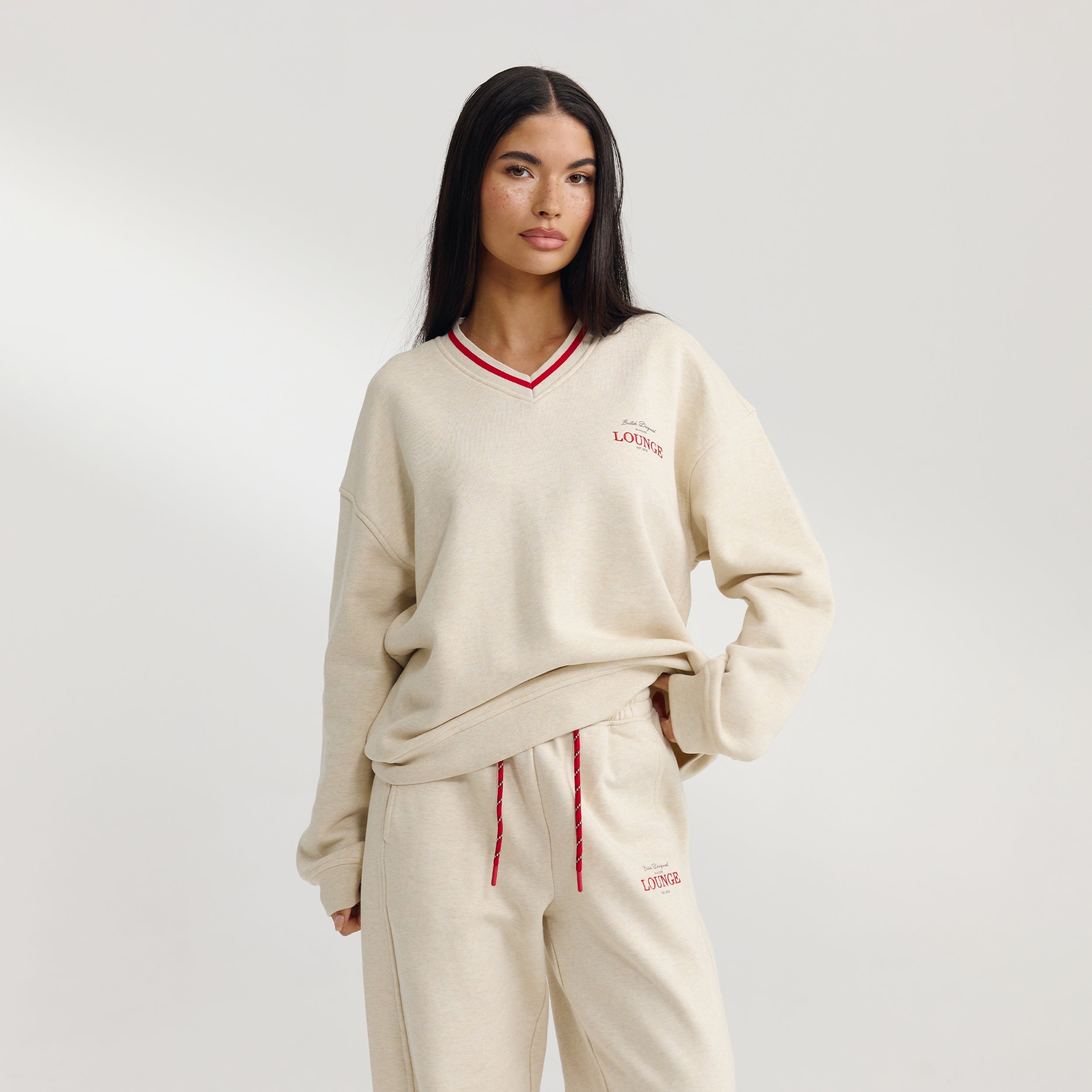 V-Neck Jumper | V-Neck Jumper - Oat Marl