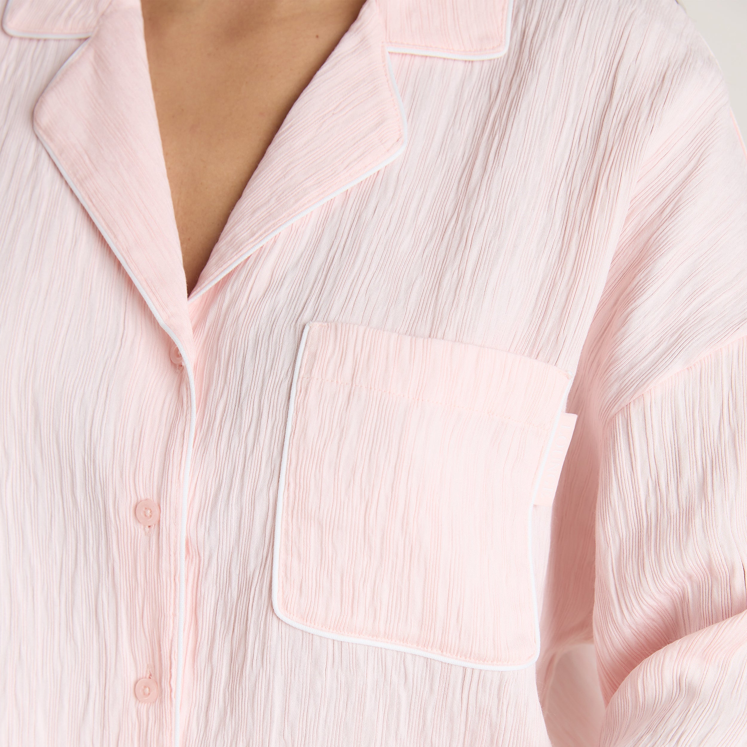 Crinkle Pyjama Shirt | Crinkle Pyjama Shirt - Pink