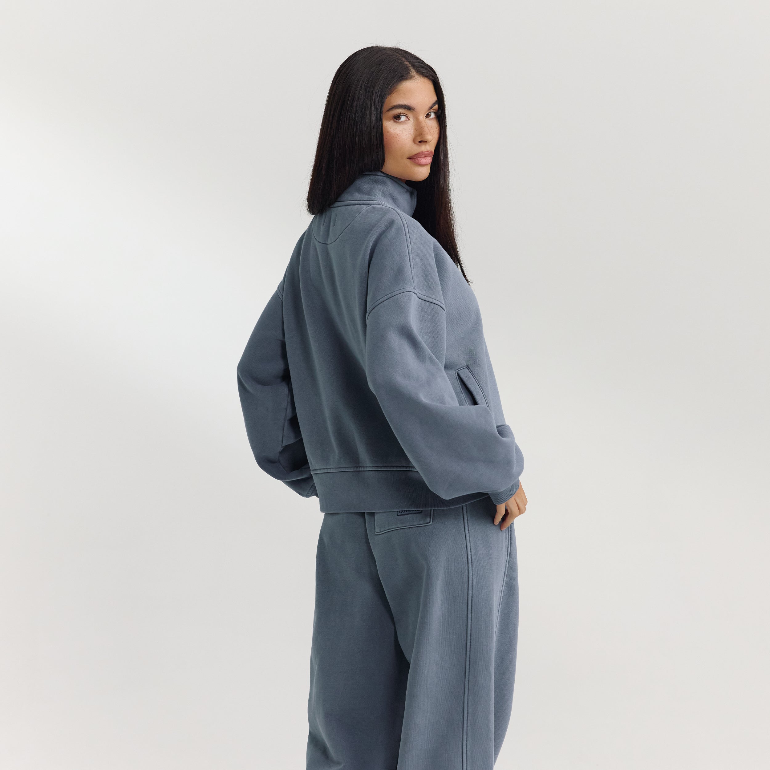 Quarter-Zip Jumper | Quarter-Zip Jumper - Washed Blue