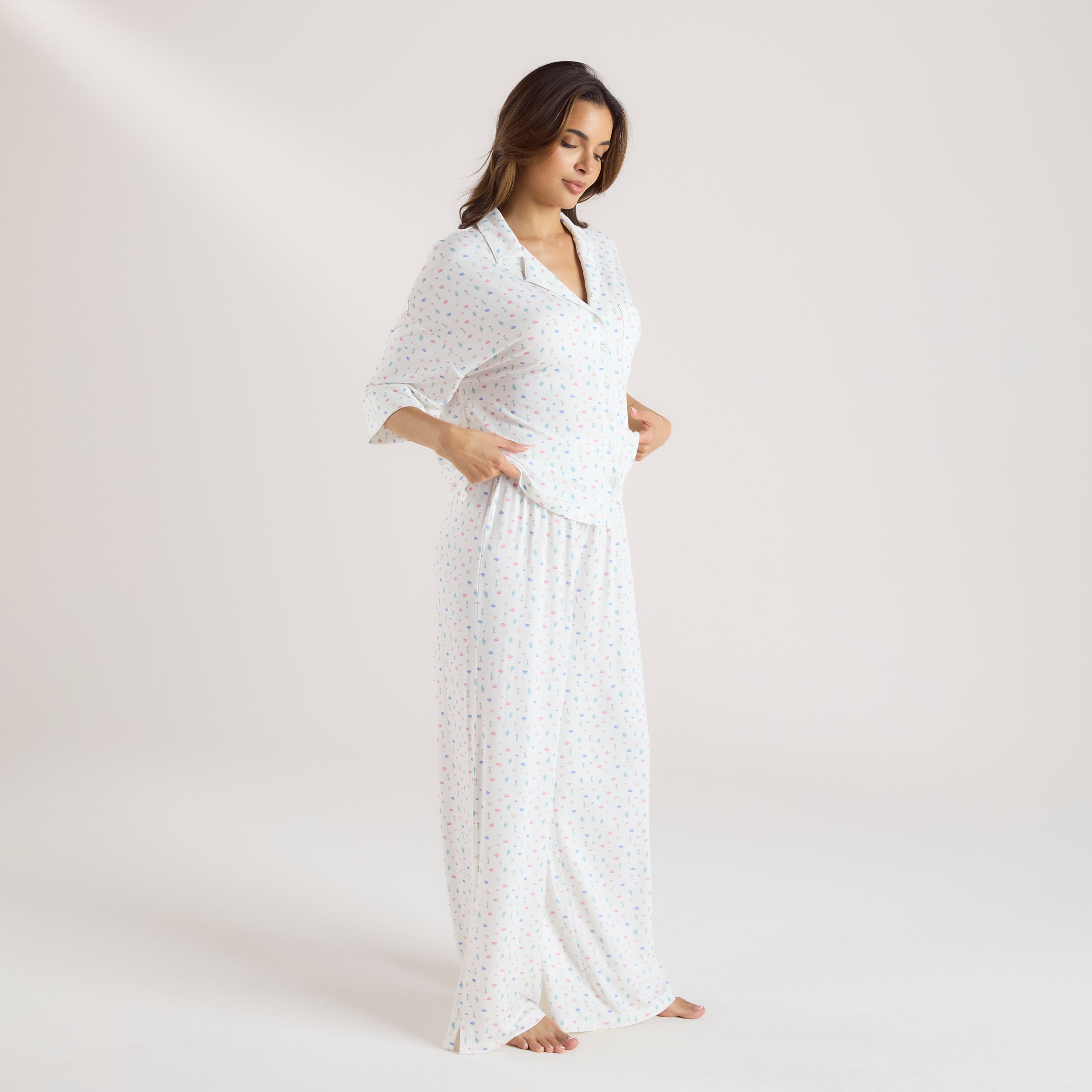 Modal Pyjama Bottoms | Modal Pyjama Bottoms - White Floral