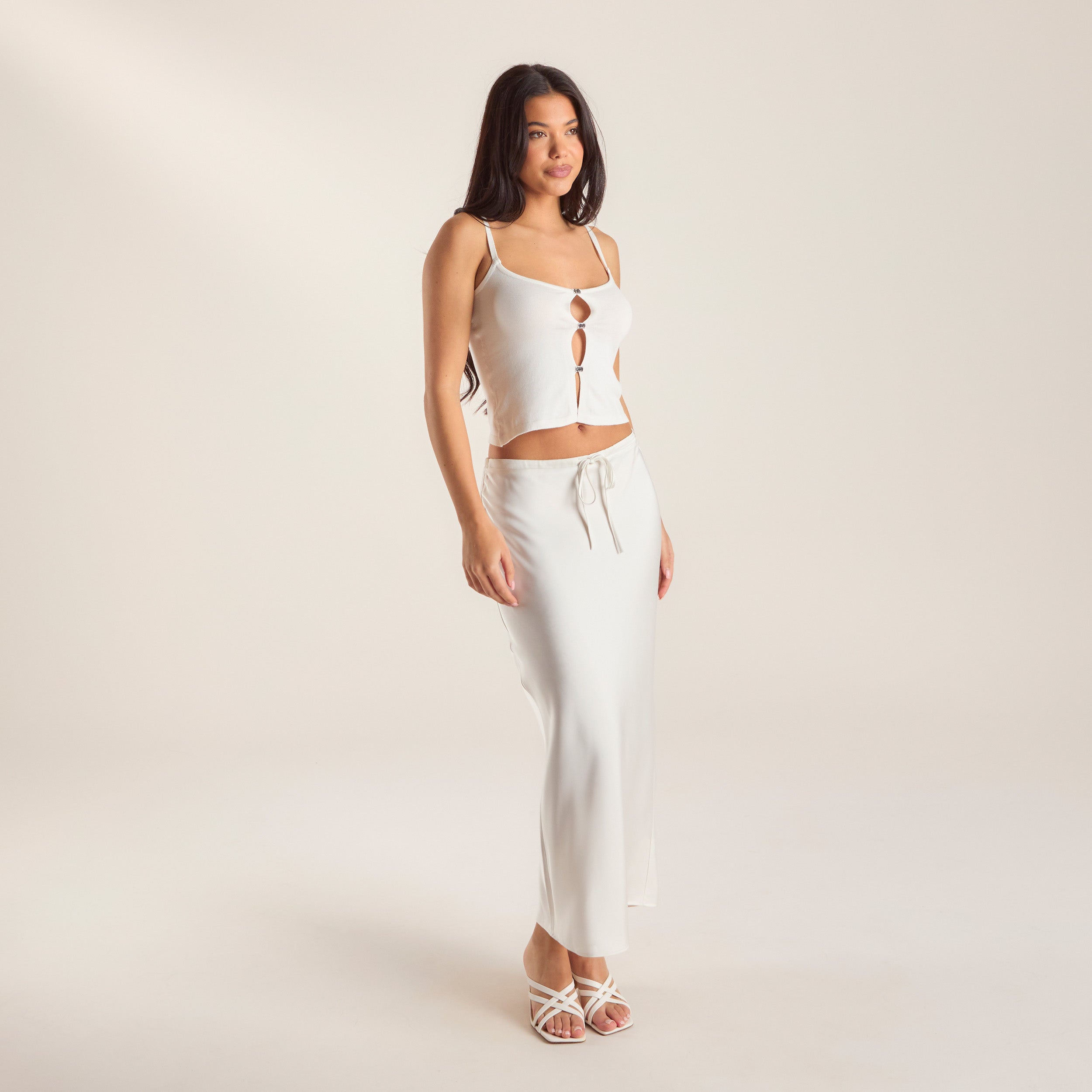 Satin Maxi Skirt | Satin Maxi Skirt - Off White