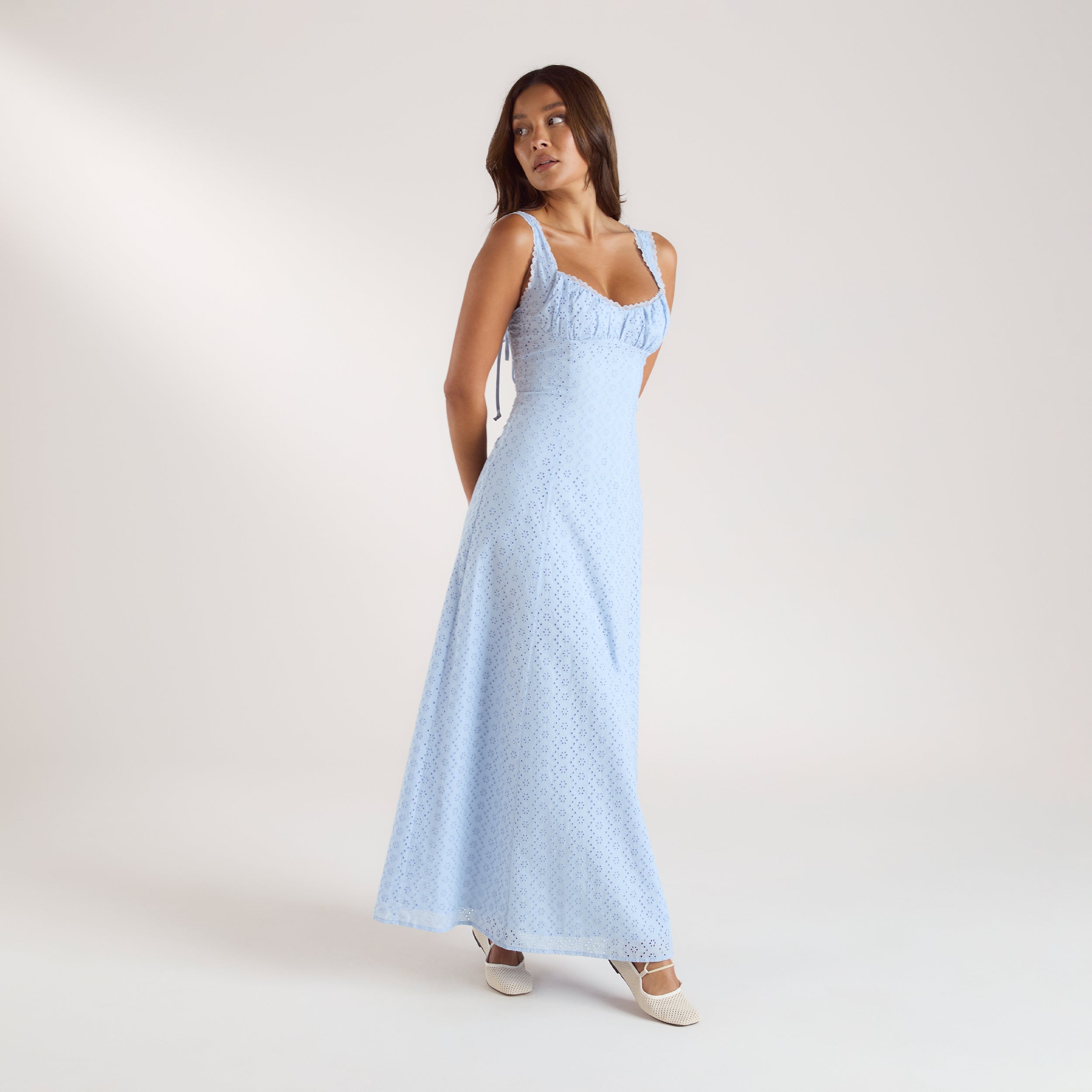 Corset Back Maxi Dress | Corset Back Maxi Dress - Blue