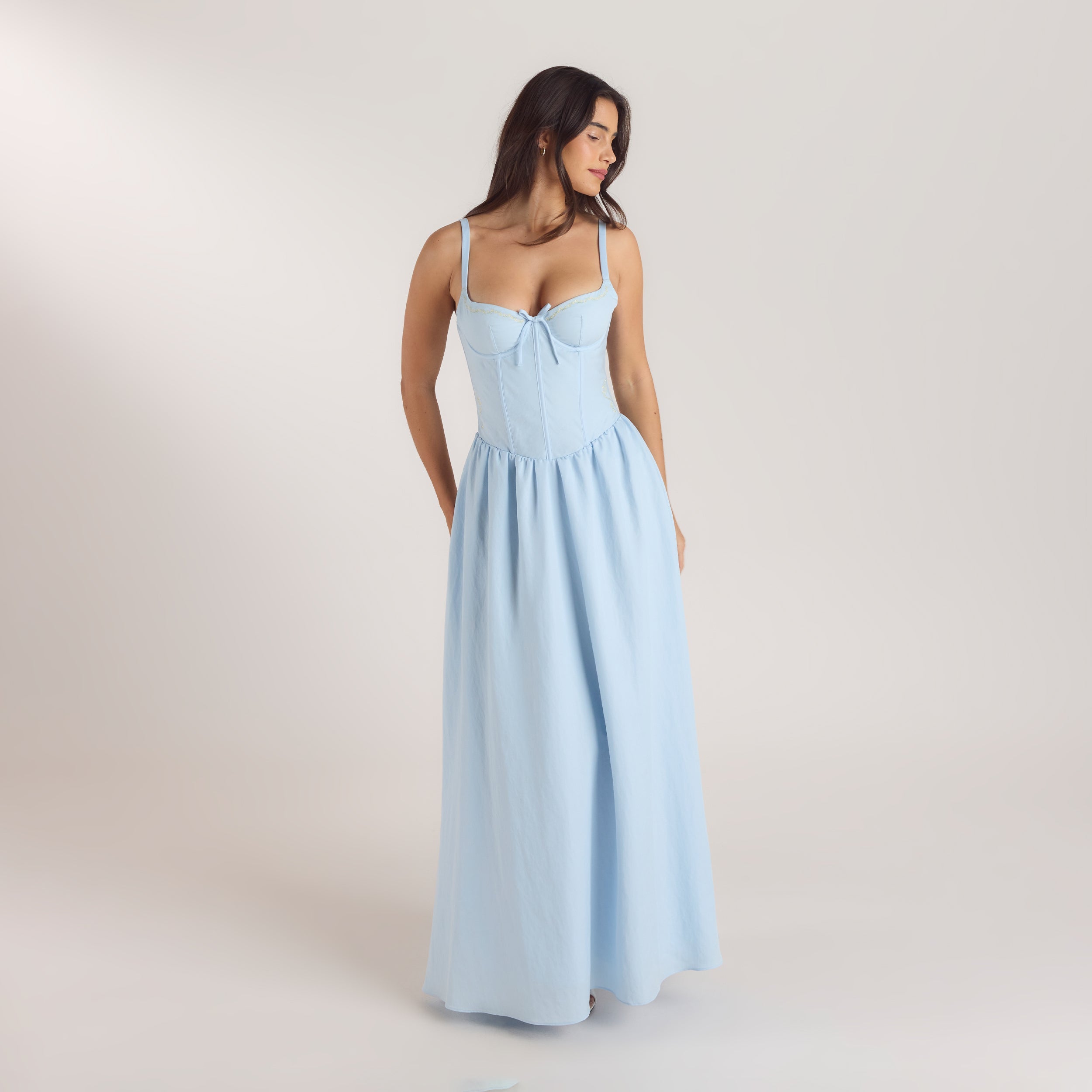 Corset Maxi Dress | Corset Maxi Dress - Blue