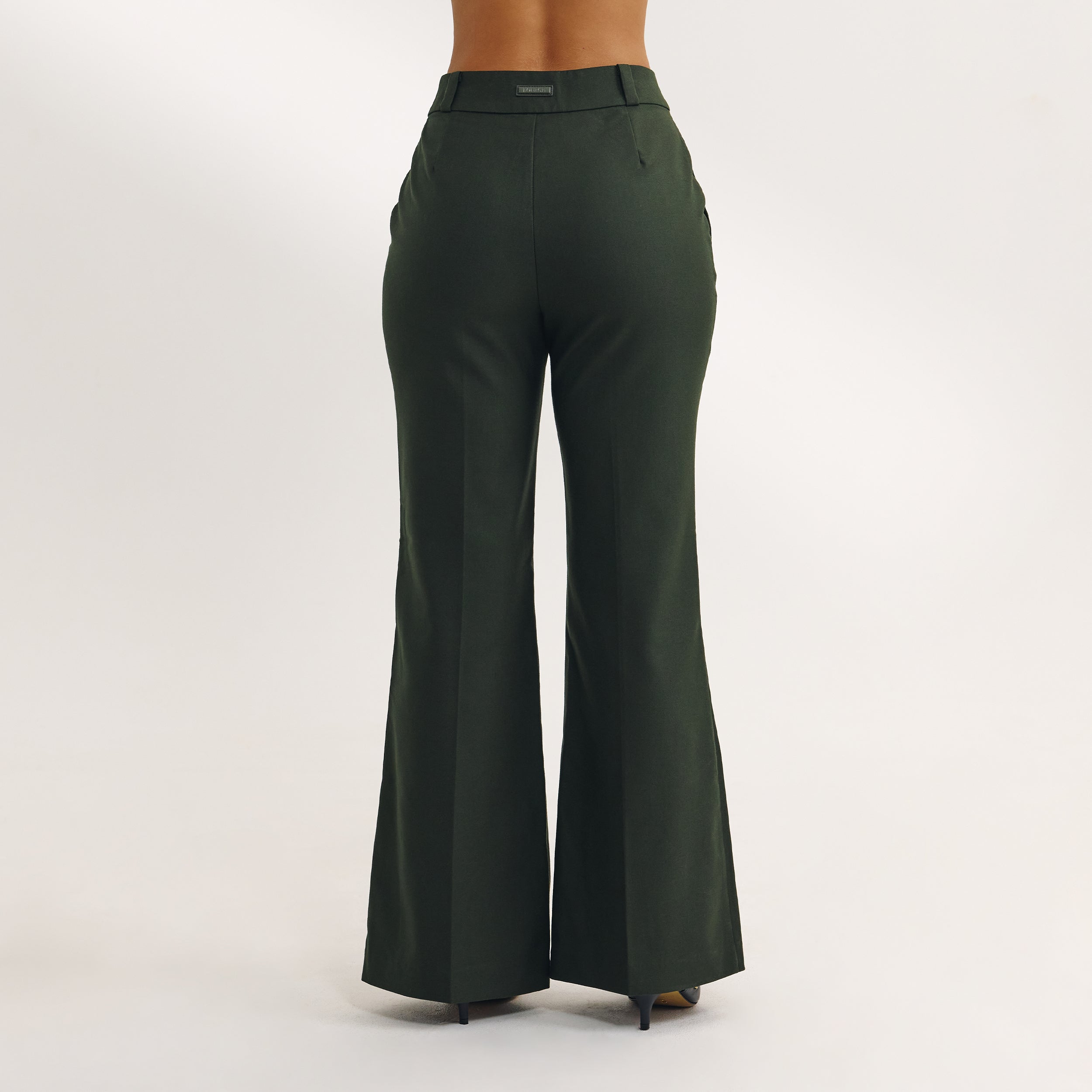 Flared Trousers | Flared Trousers - Dark Green
