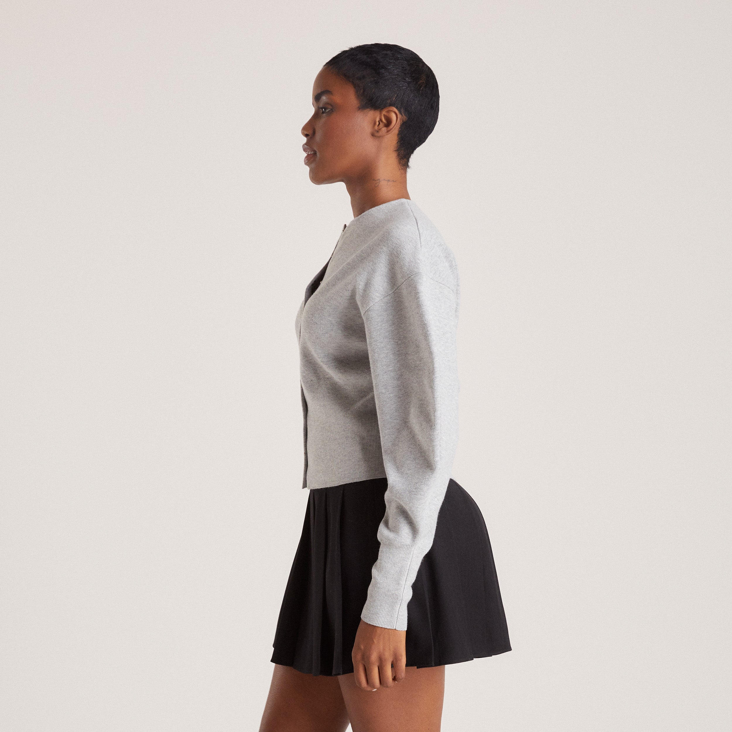 Fitted Cardigan | Fitted Cardigan - Light Grey