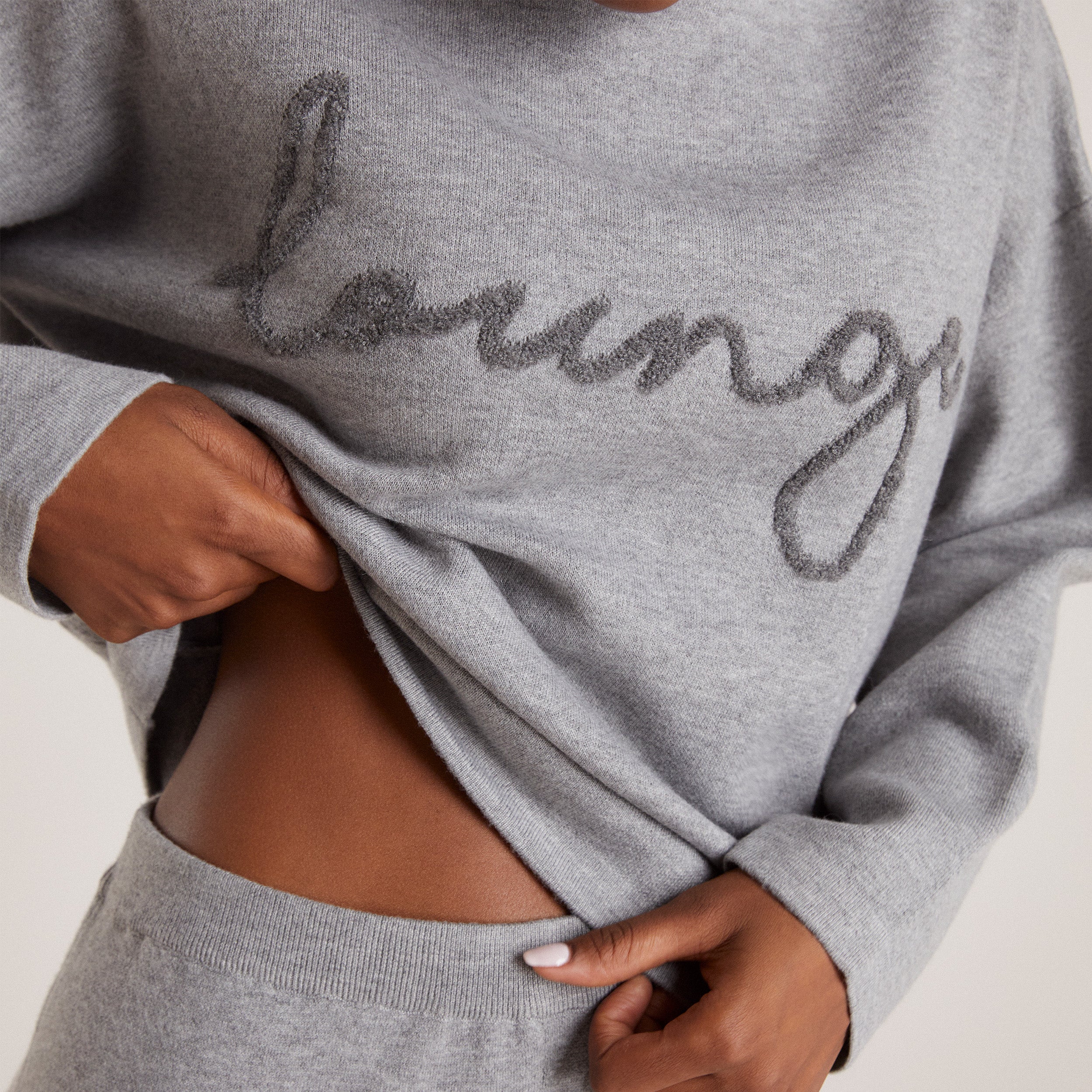 Knitted Lounge Hoodie | Knitted Lounge Hoodie - Grey Marl