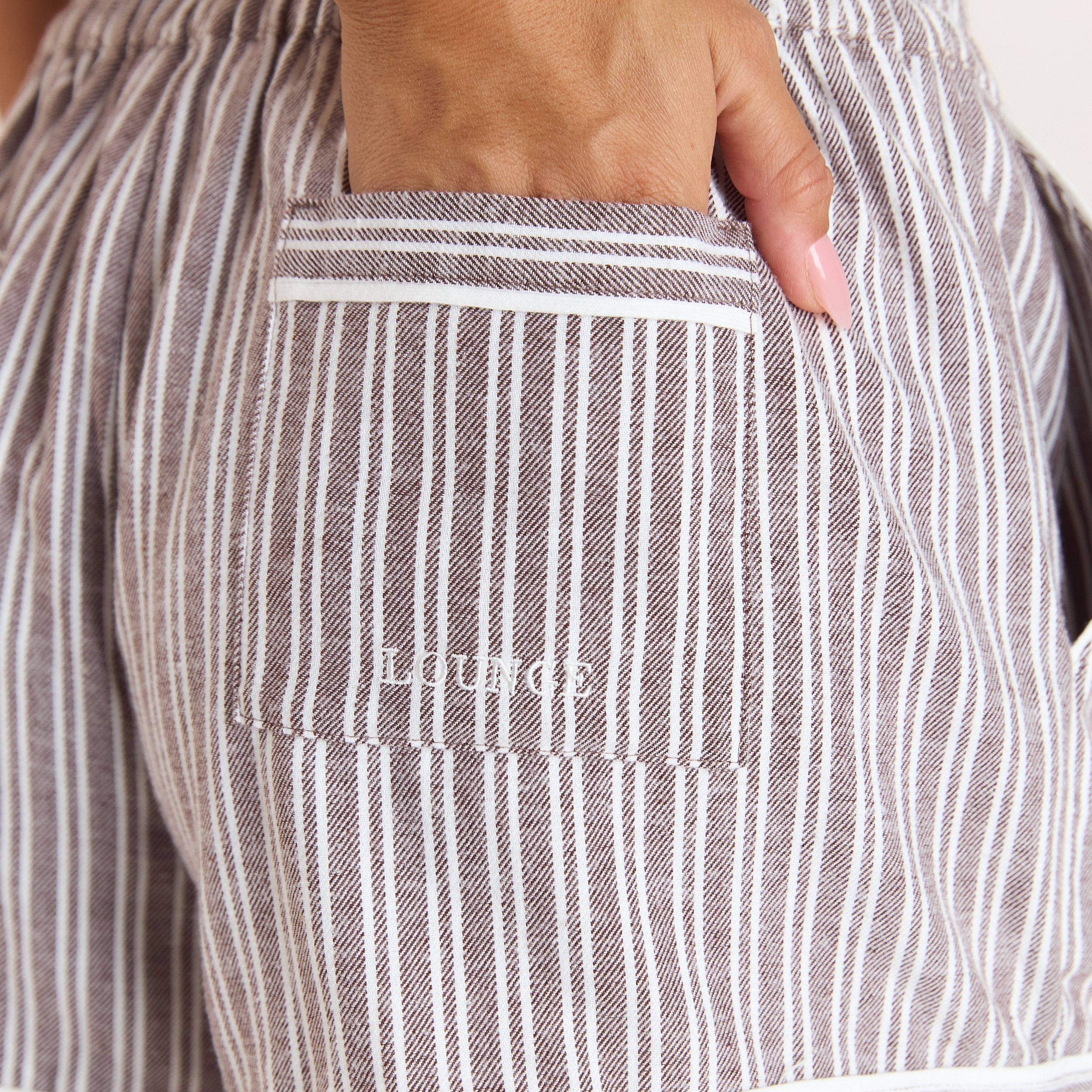 Stripe Pyjama Shorts | Stripe Pyjama Shorts - Chocolate