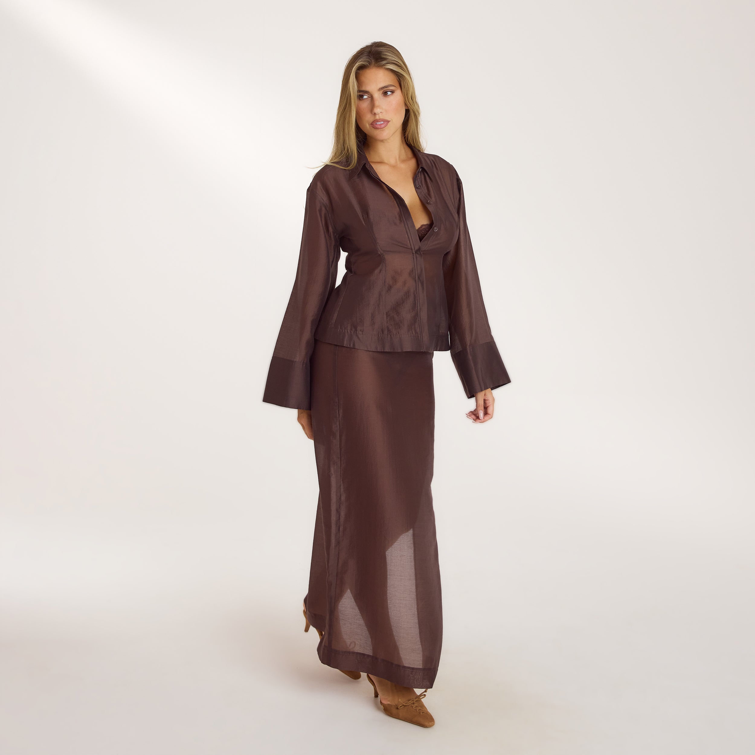 Sheer Maxi Skirt | Sheer Maxi Skirt - Chocolate