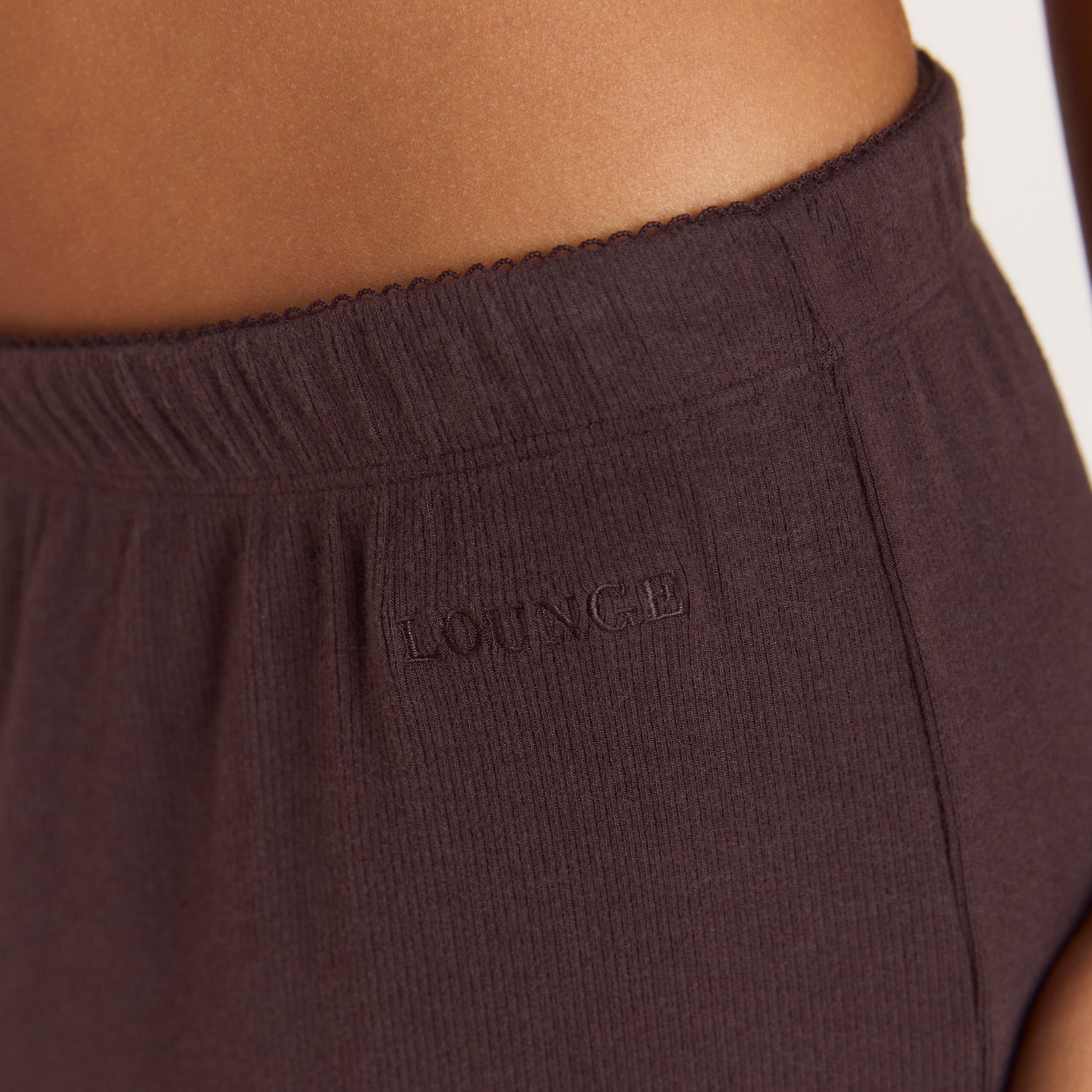 Ribbed Pyjama Bottoms | Ribbed Pyjama Bottoms - Dark Chocolate