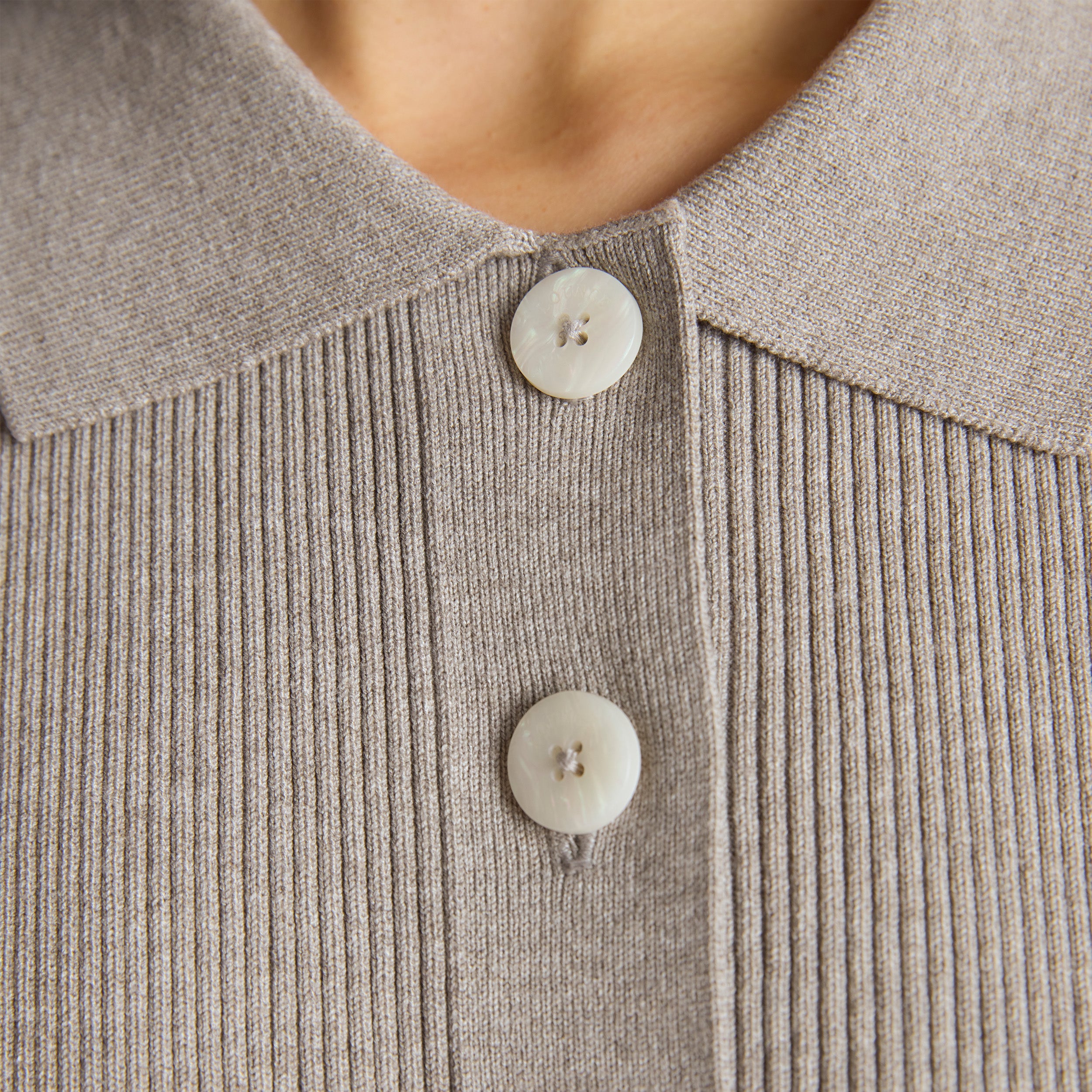 Knitted Oversized Shirt  | Knitted Oversized Shirt - Warm Grey