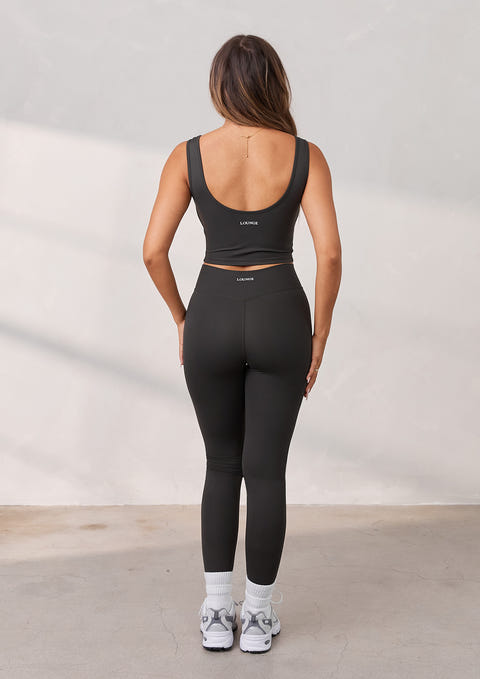 Silhouette Crossover Leggings - Washed Black – Lounge Underwear