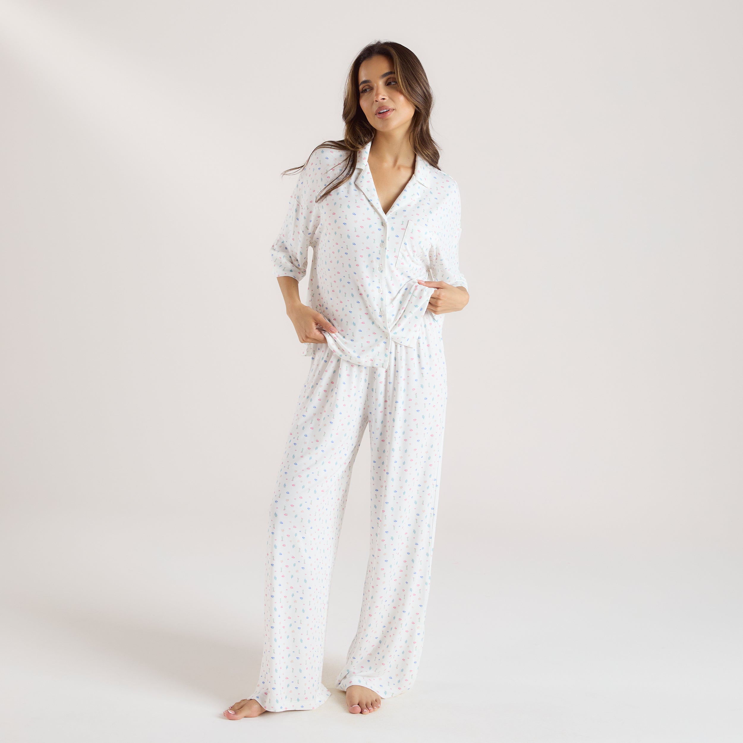 Modal Pyjama Bottoms | Modal Pyjama Bottoms - White Floral