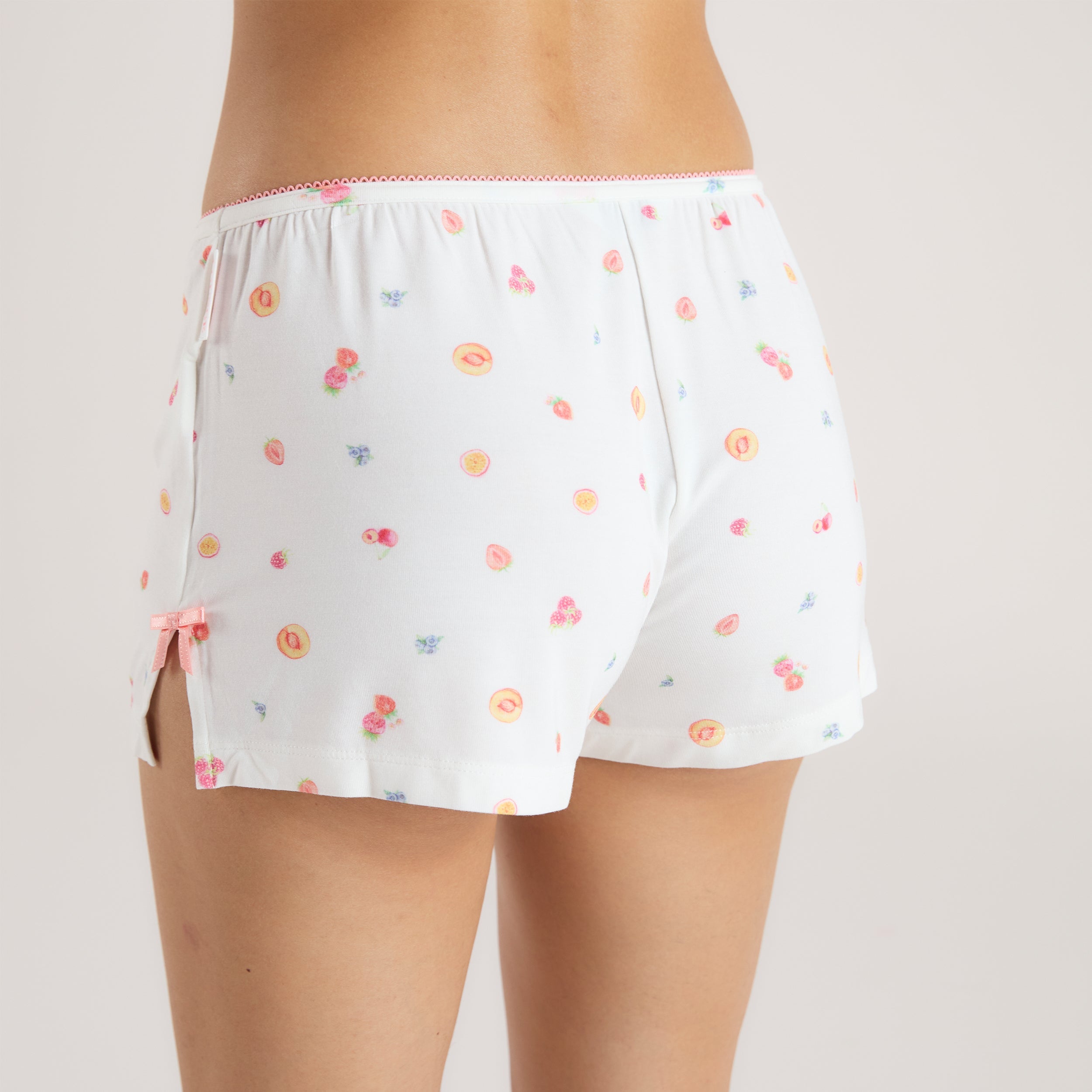 Modal Pyjama Shorts | Modal Pyjama Shorts - White Fruits