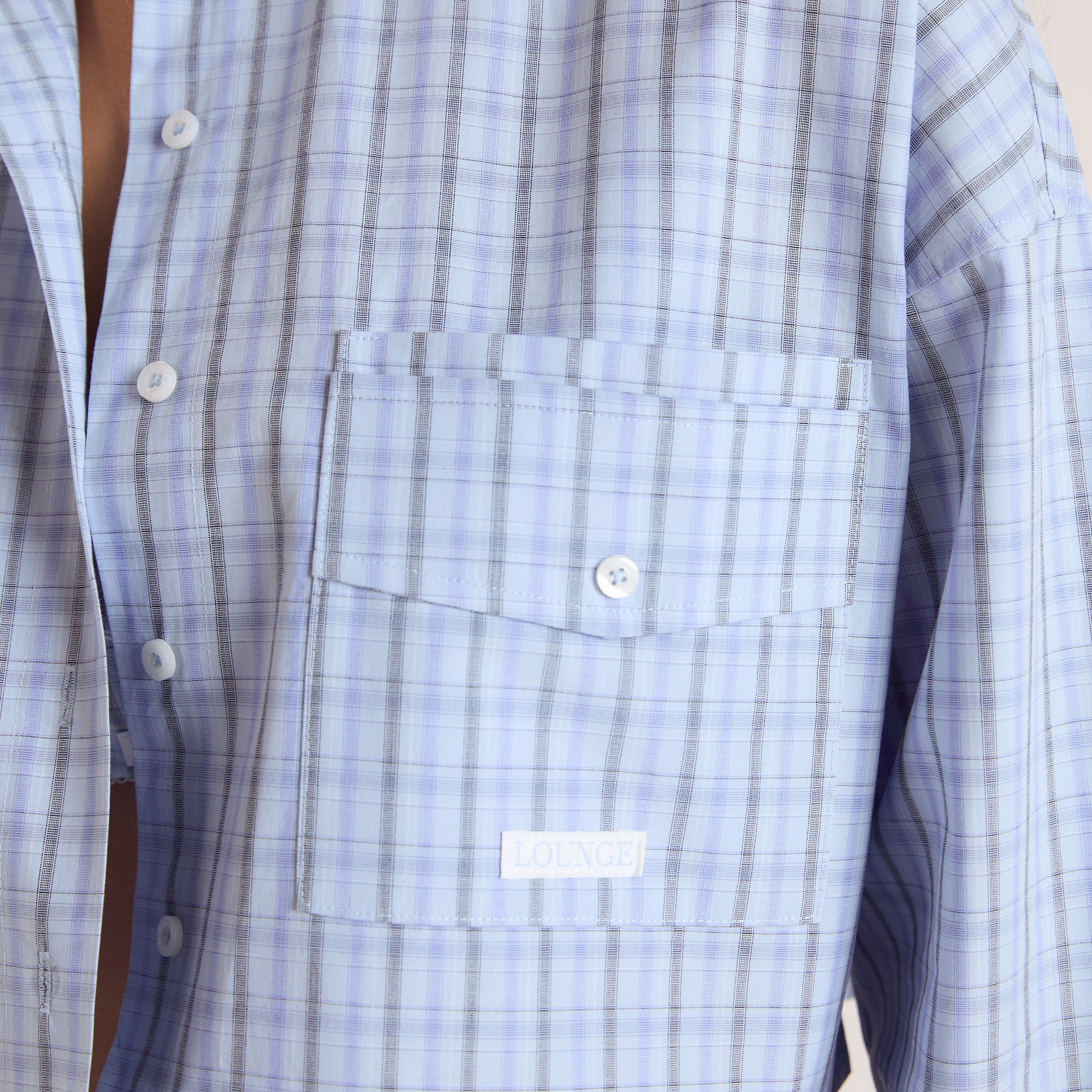 Checked Cotton Shirt | Checked Cotton Shirt - Blue