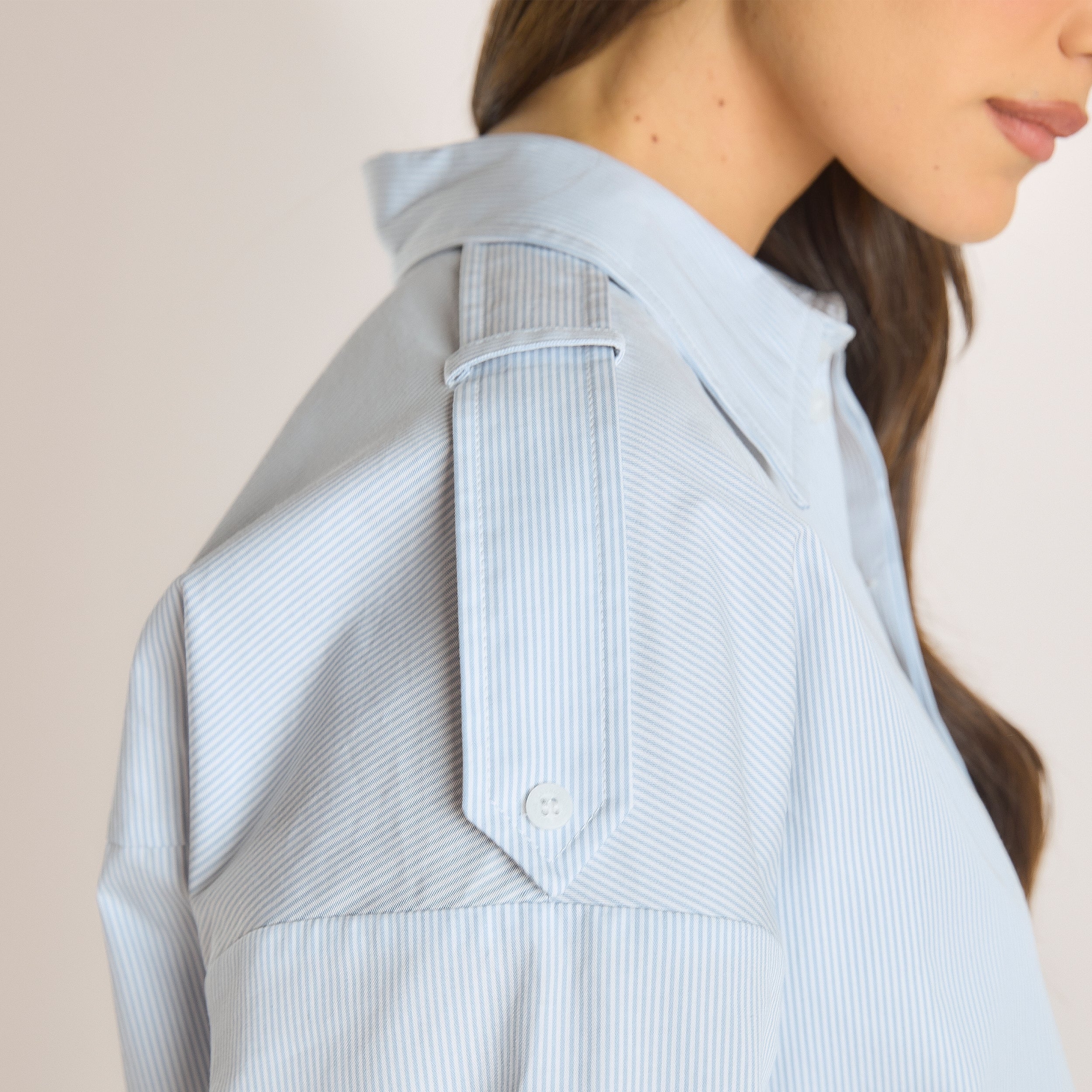 Asymmetric Shirt | Asymmetric Shirt - Blue Stripe