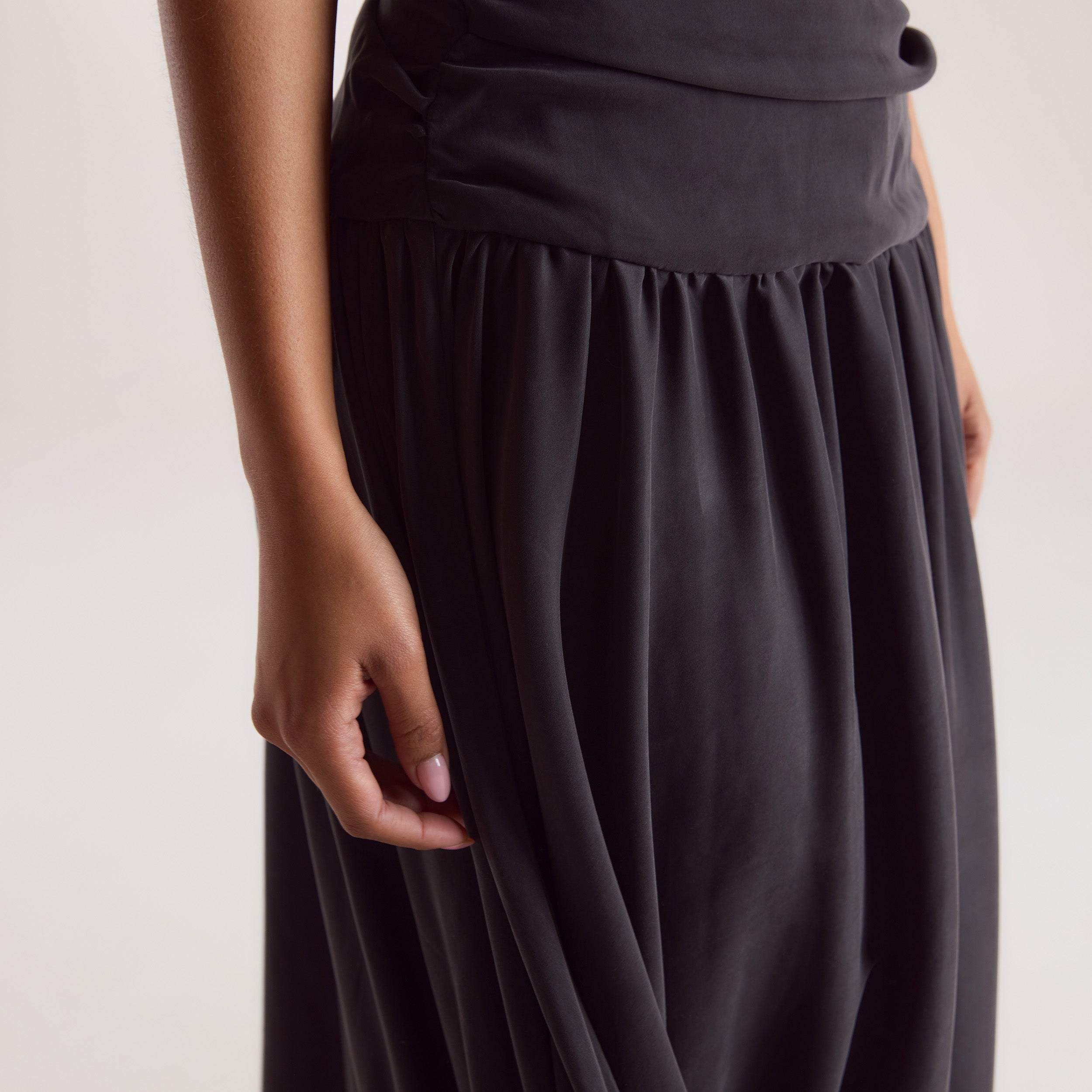 Cupro Blend Maxi Dress | Cupro Blend Maxi Dress - Black