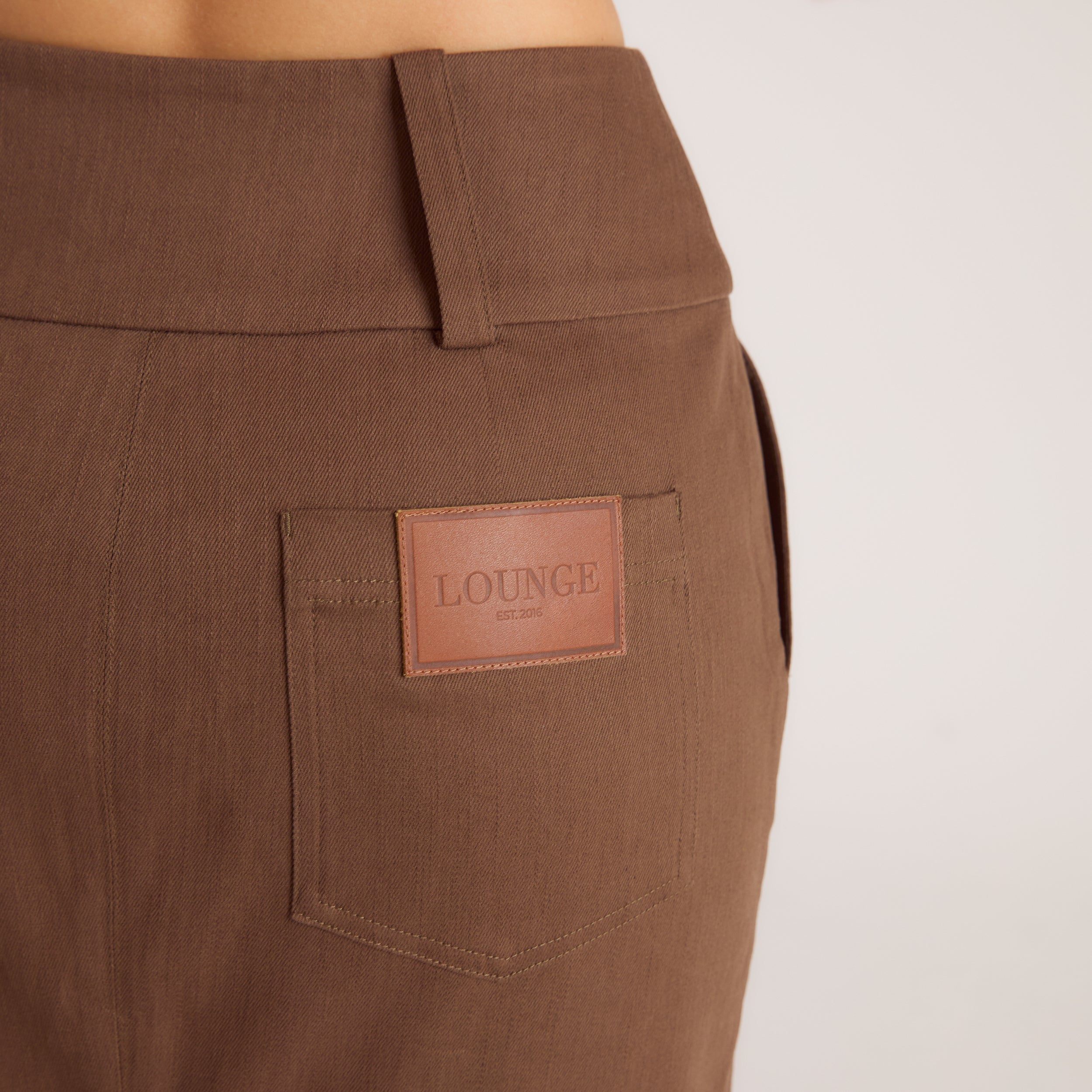 Double Button Woven Maxi Skirt | Double Button Woven Maxi Skirt - Chocolate