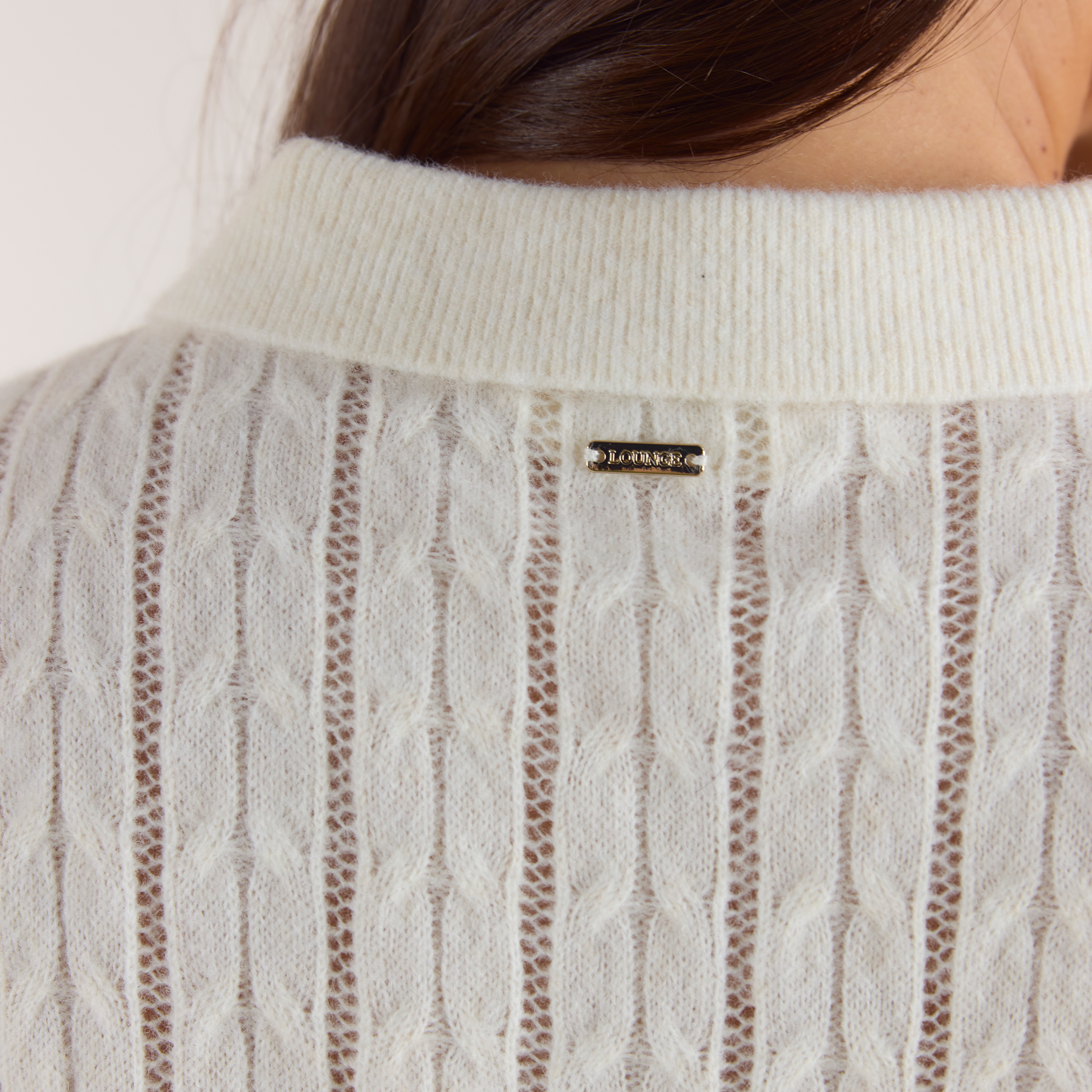Sheer Knitted Polo Top | Sheer Knitted Polo Top - Cream