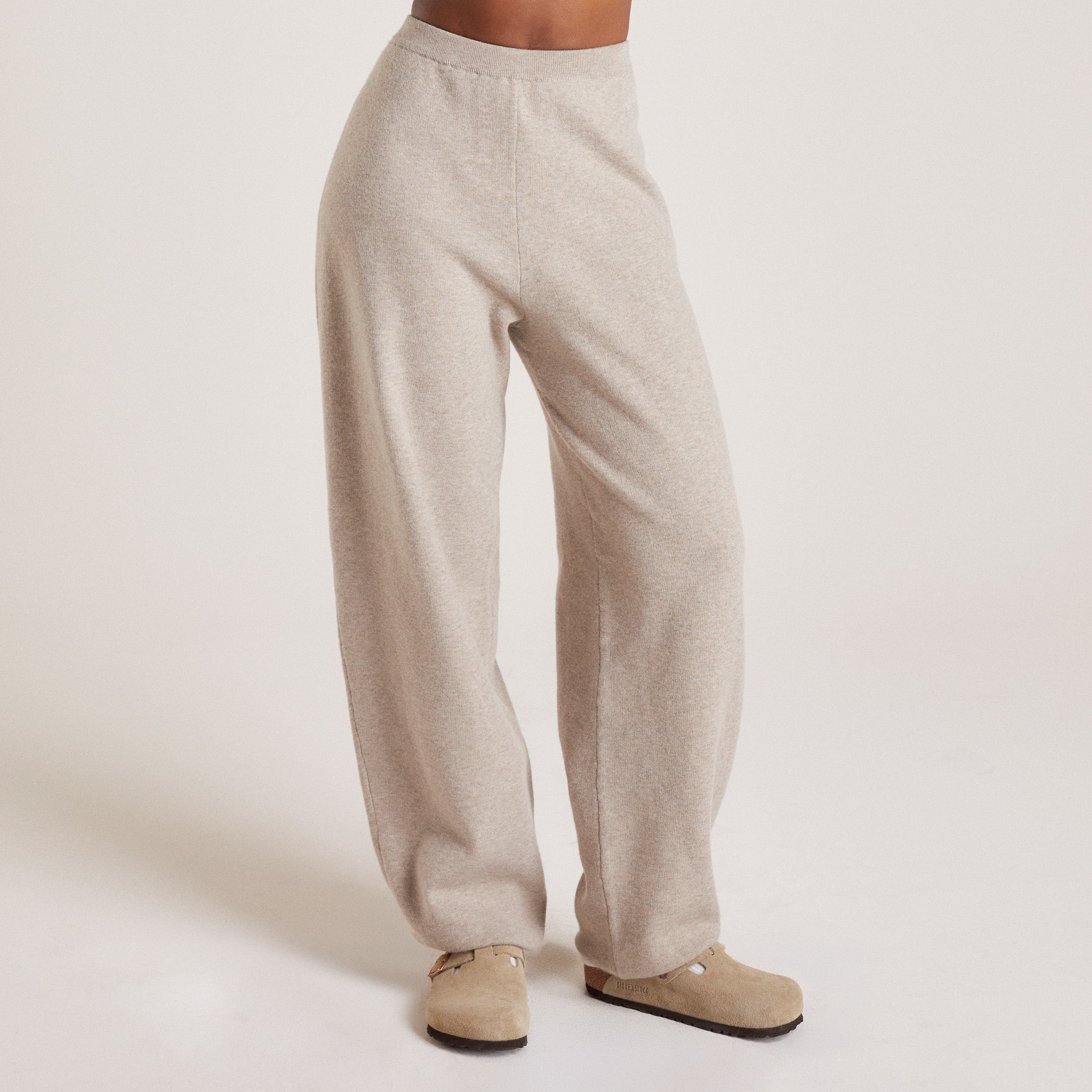 Knitted Joggers Taupe Marl