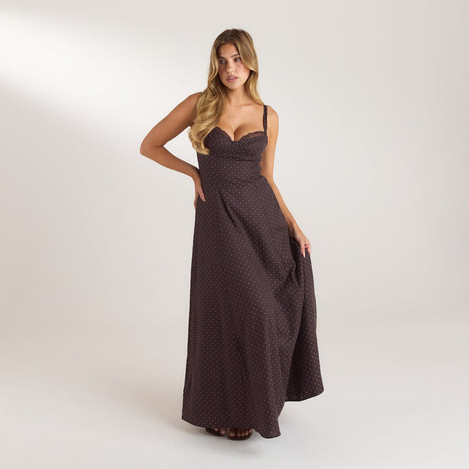 Lace Trim Maxi Dress