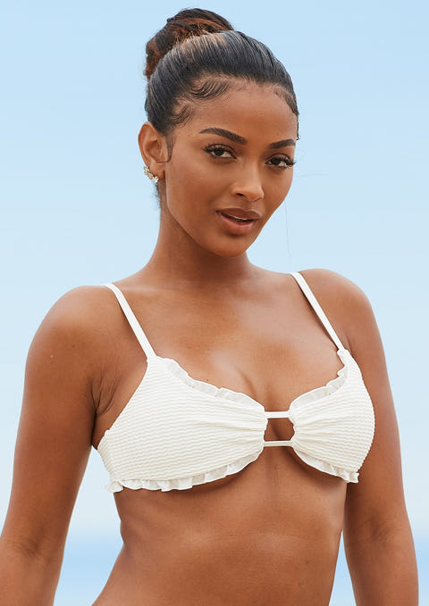 Hawaii Textured Bikini Top - Cream – Lounge Underwear