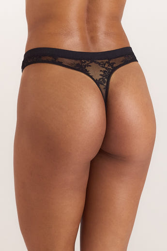 Lace Nurture Thong - Black alternate
