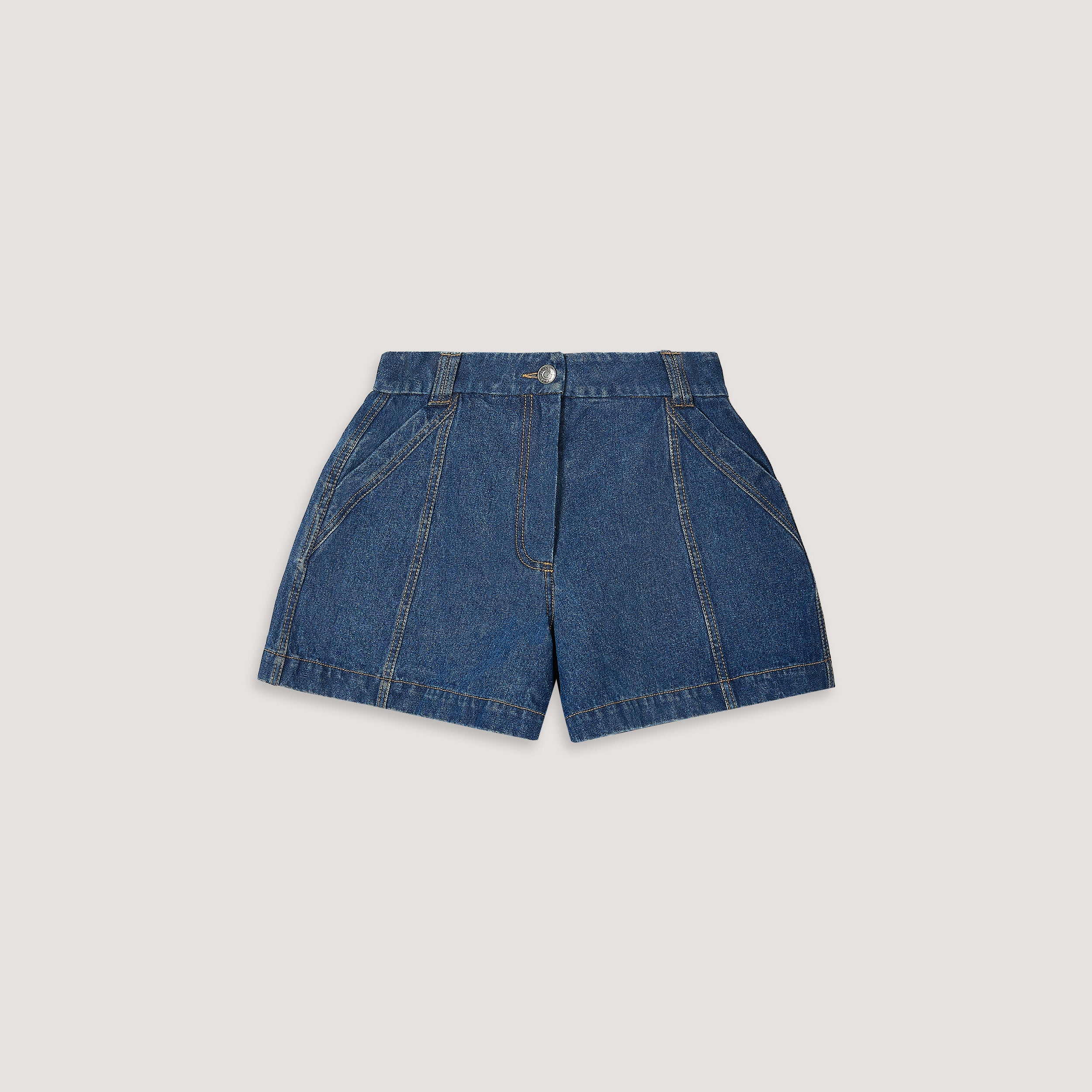 Wide-Hem Denim Shorts | Wide-Hem Denim Shorts - Blue