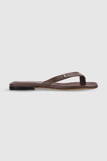Brielle Flip Flops - Chocolate
