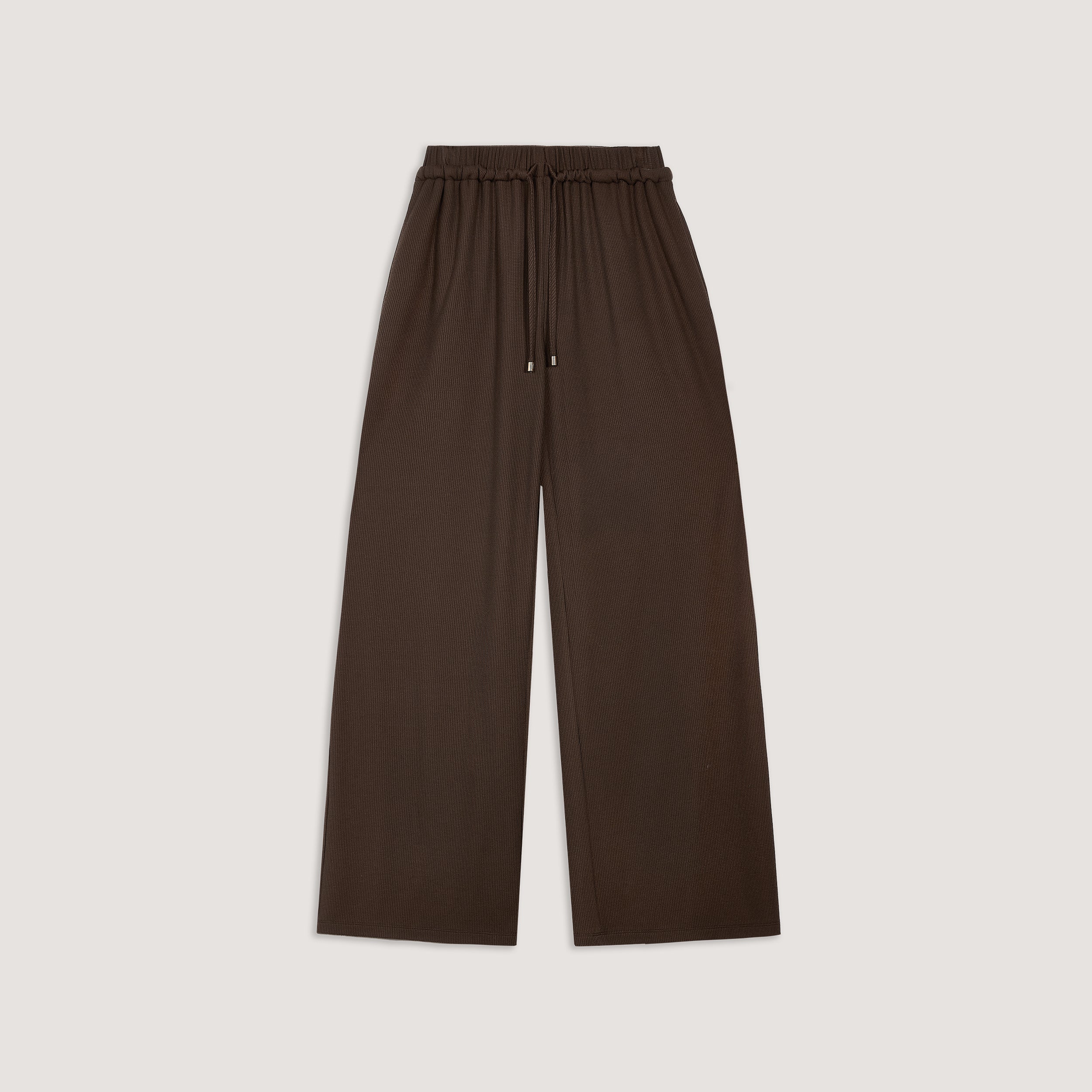 Waffle Wide Leg Trousers  | Waffle Wide Leg Trousers - Chocolate
