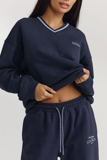 V-Neck Jumper - Dark Blue alternate