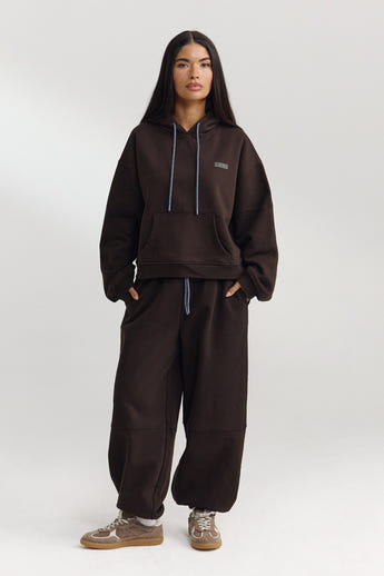 Barrel Leg Joggers - Dark Chocolate alternate