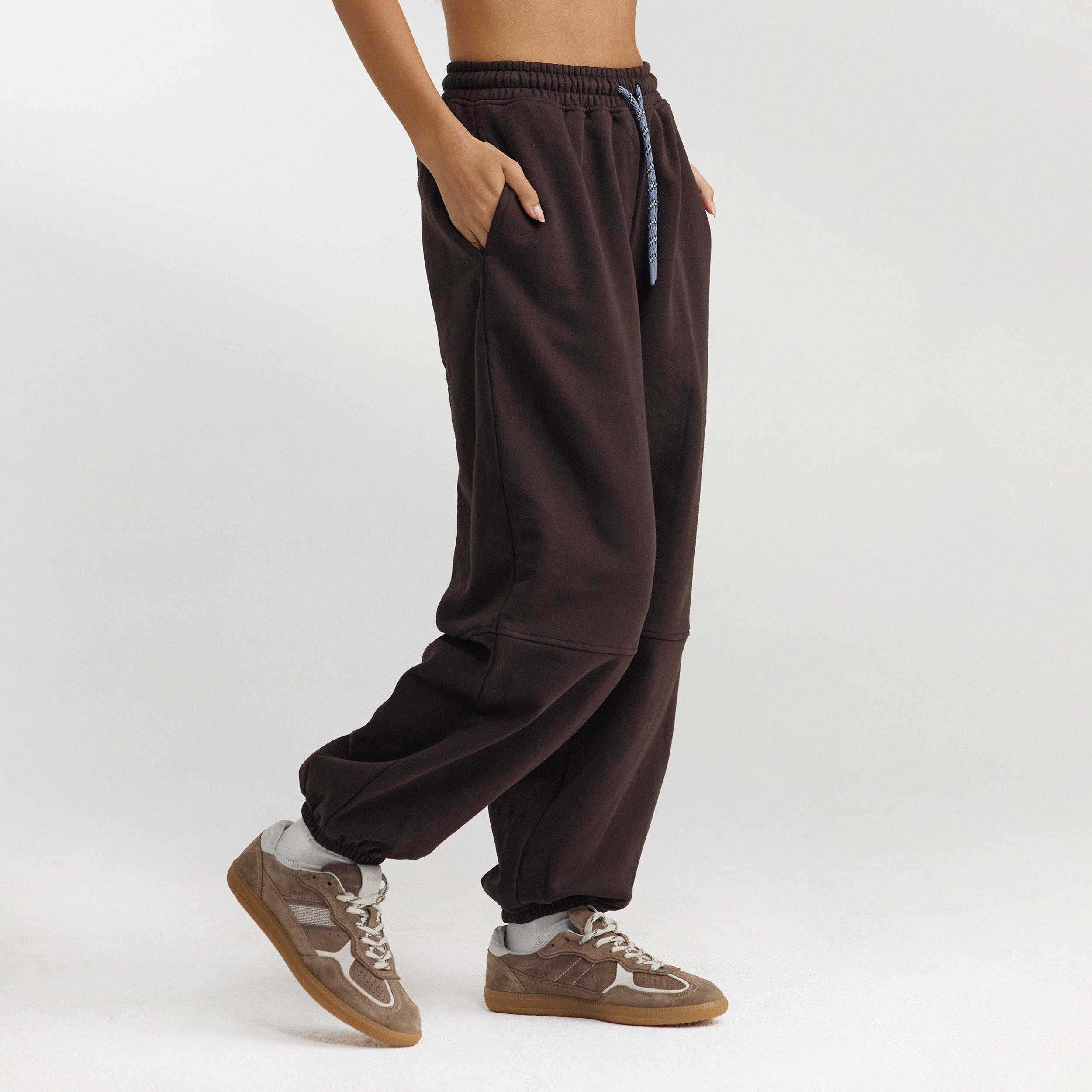 Barrel Leg Joggers | Barrel Leg Joggers - Dark Chocolate