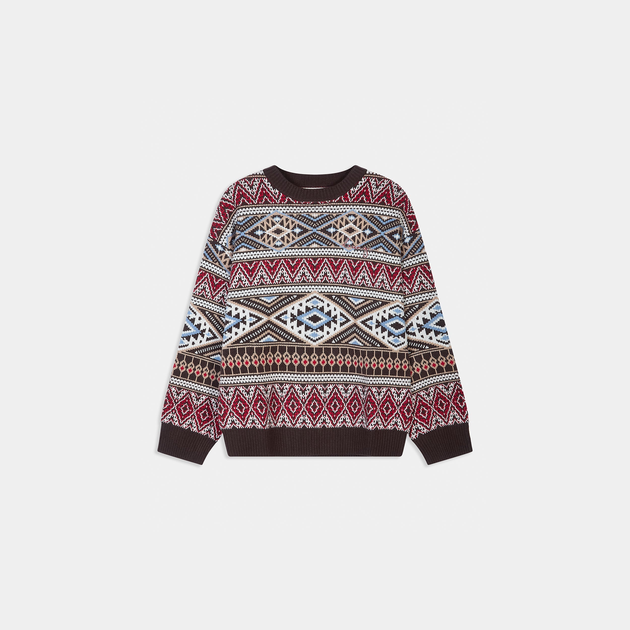 Fairisle Knitted Jumper | Fairisle Knitted Jumper - Brown/Red