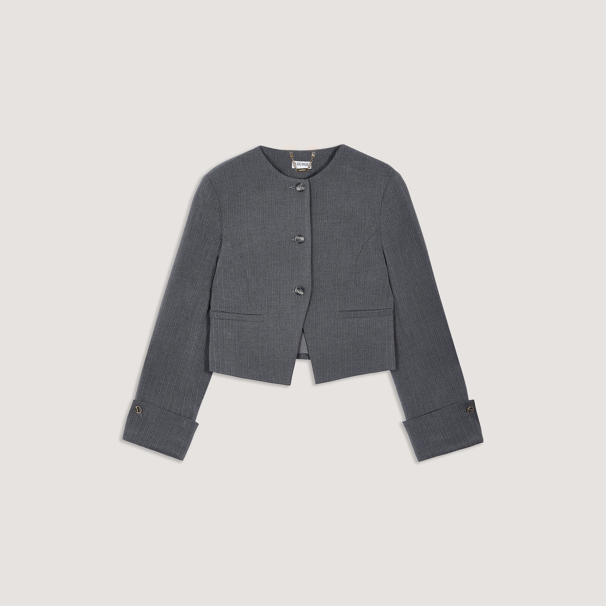 Structured Jacket  | Structured Jacket - Grey Pinstripe