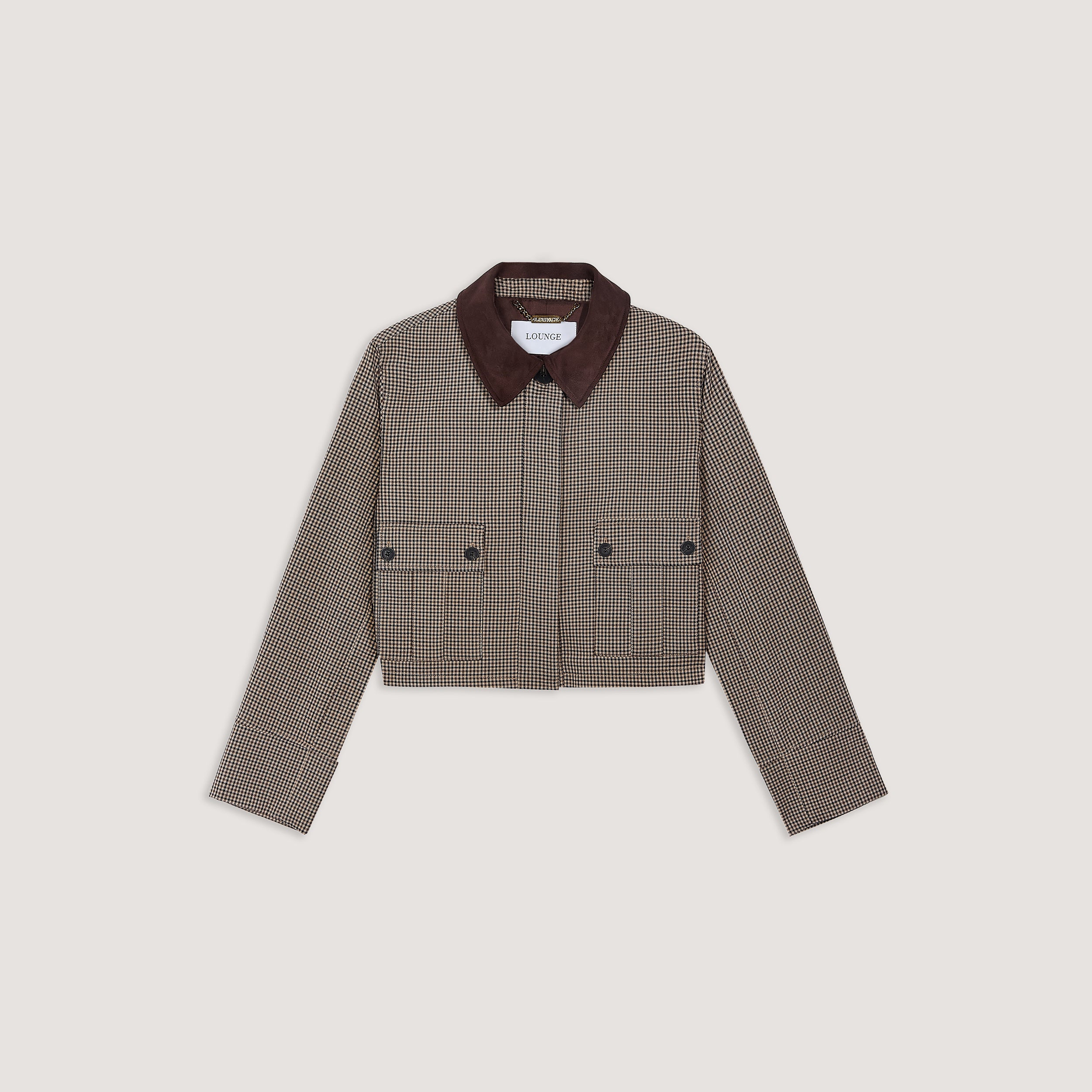 Houndstooth Jacket  | Houndstooth Jacket - Brown