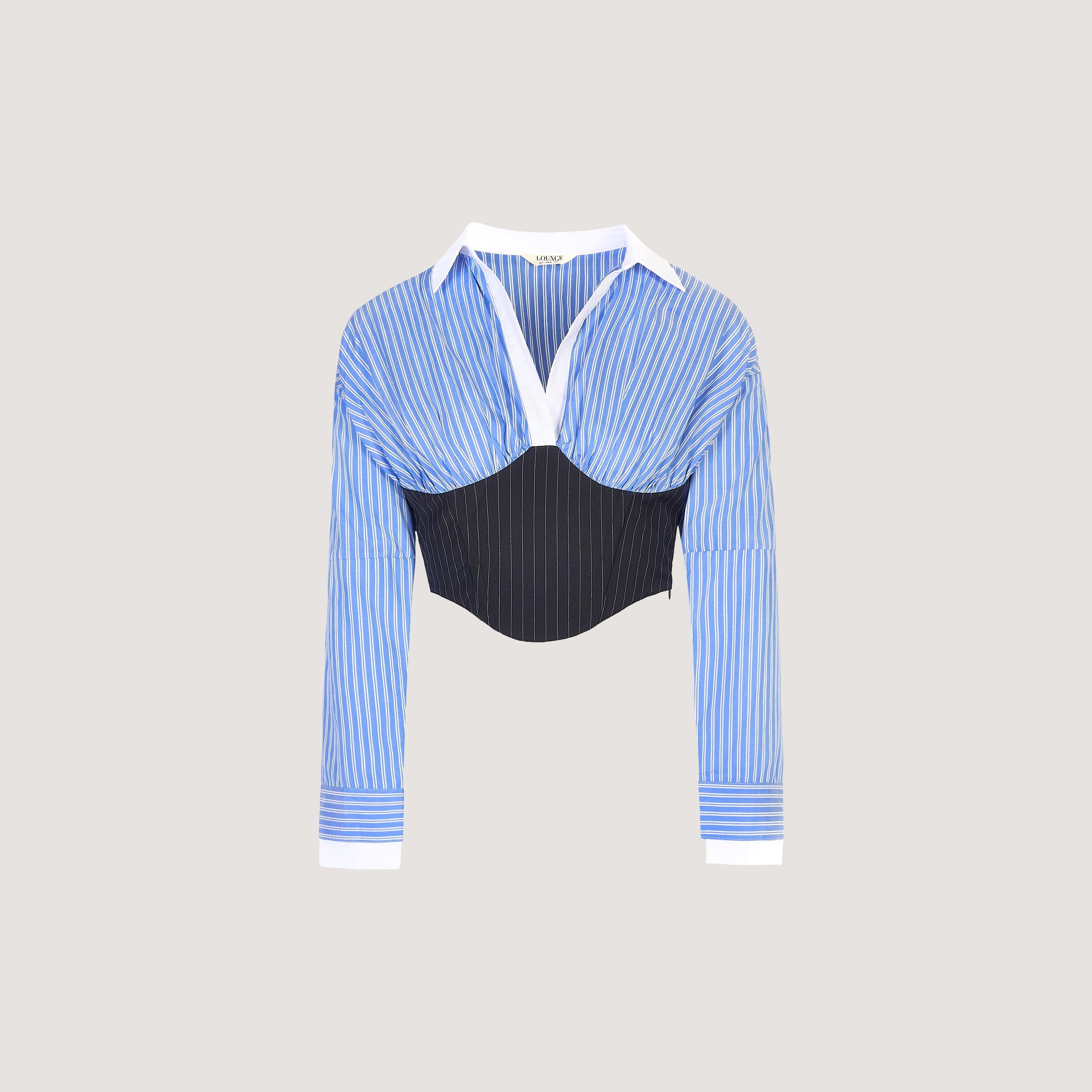 Long-Sleeved Corset Shirt | Long-Sleeved Corset Shirt - Blue