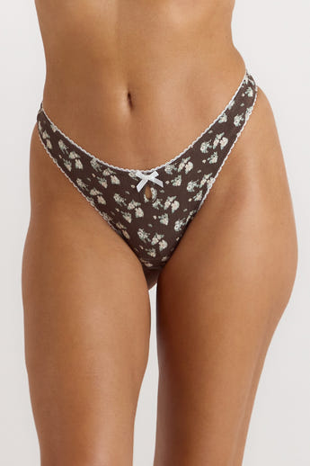 Pointelle Thongs (3-Pack) - Neutral Print alternate