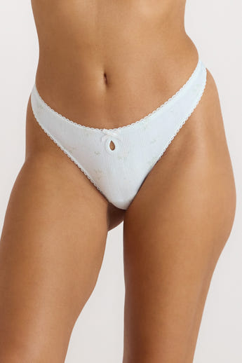 Pointelle Thongs (3-Pack) - Pastel Print alternate