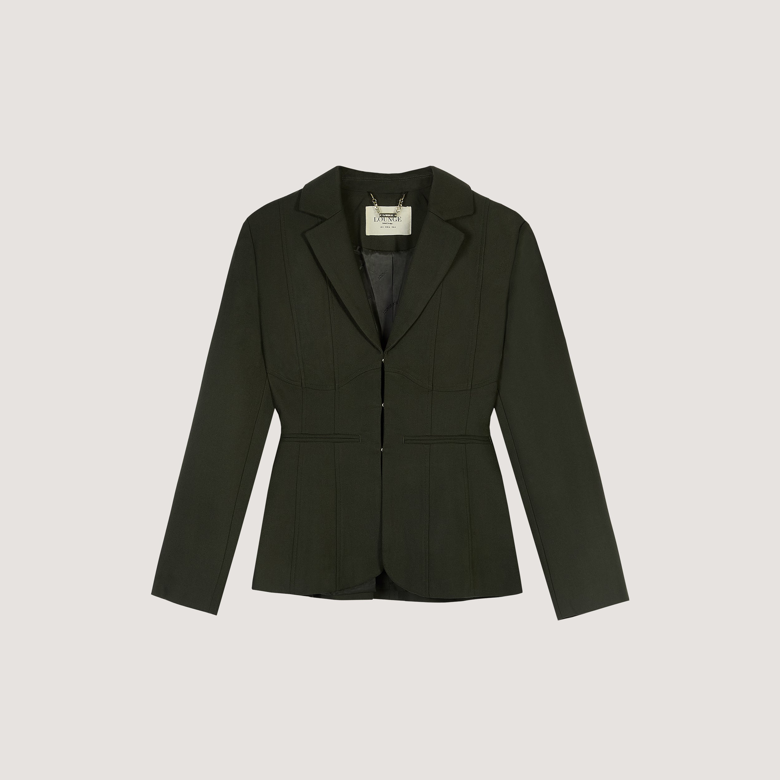Seam Detail Fitted Blazer | Seam Detail Fitted Blazer - Dark Green